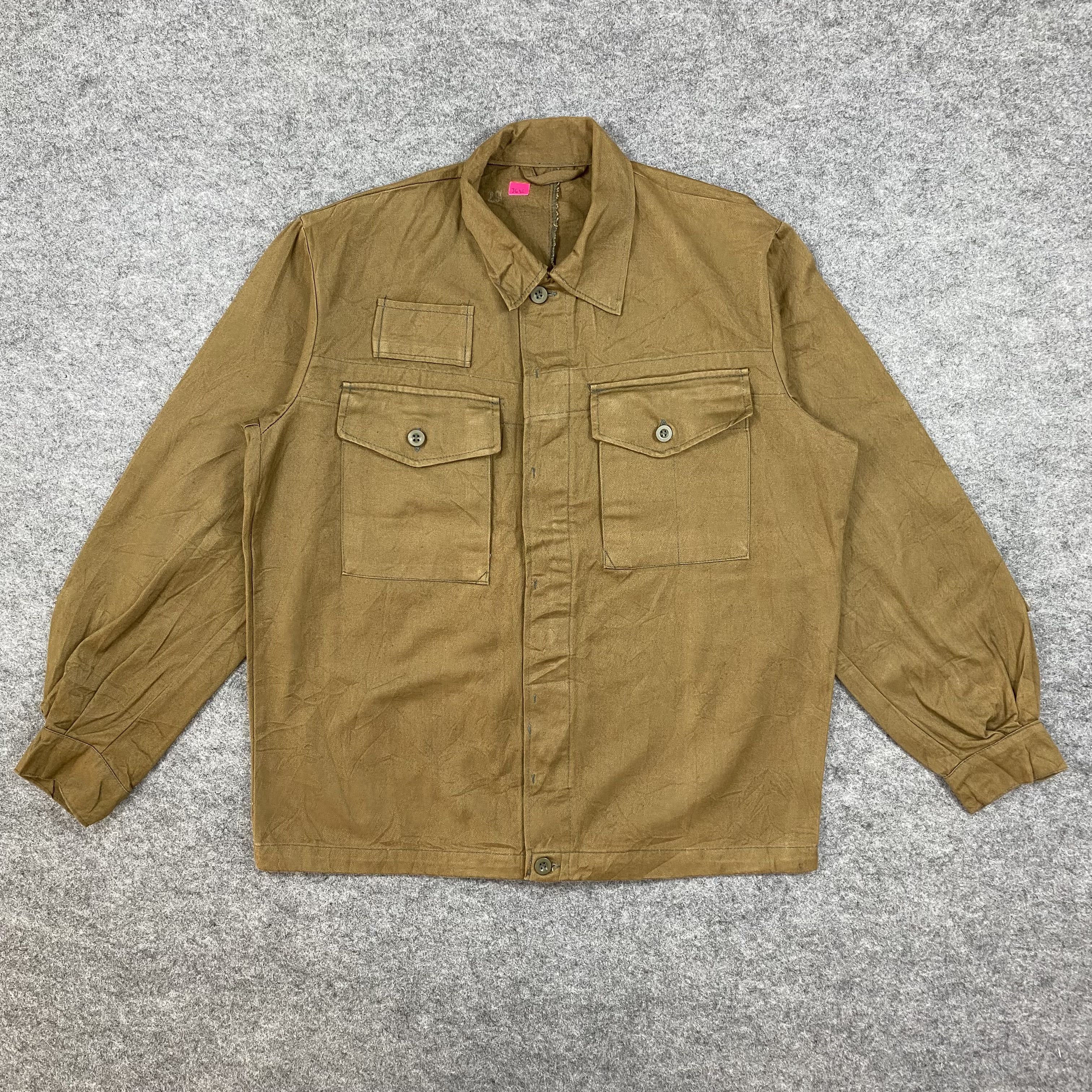 Vintage Vintage 60s Military Khaki Field Jacket Workwear Chore -J646 Size US L / EU 52-54 / 3 - 1 Thumbnail