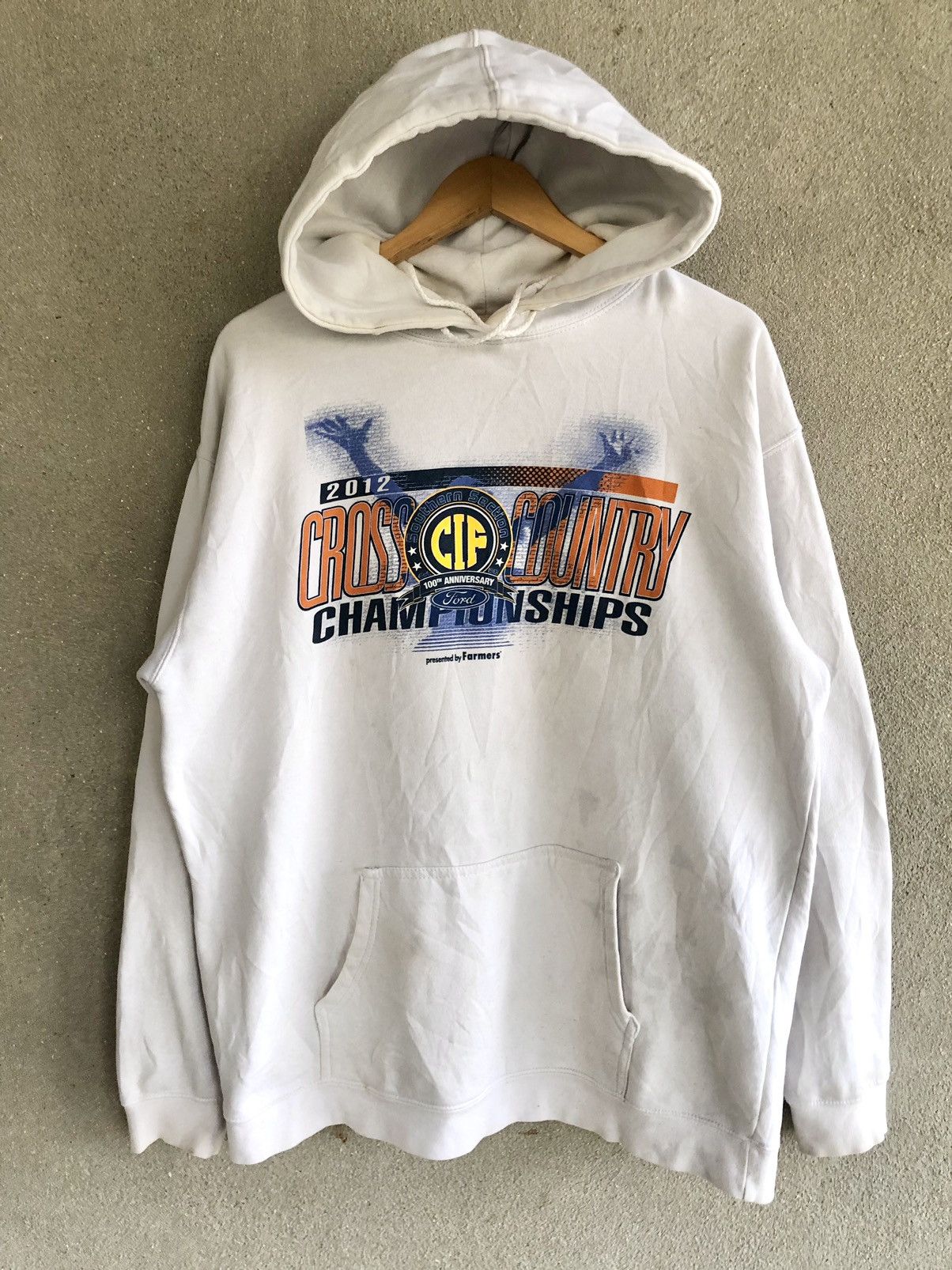 image of Farmers Market x Vintage 100Th Anniversary Cross Country Championship in White, Men's (Size Large)