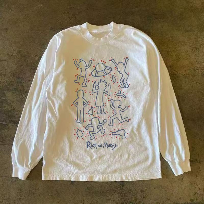 Japanese Brand White casual retro alien print long-sleeved t-shirt Size US M / EU 48-50 / 2 - 1 Thumbnail