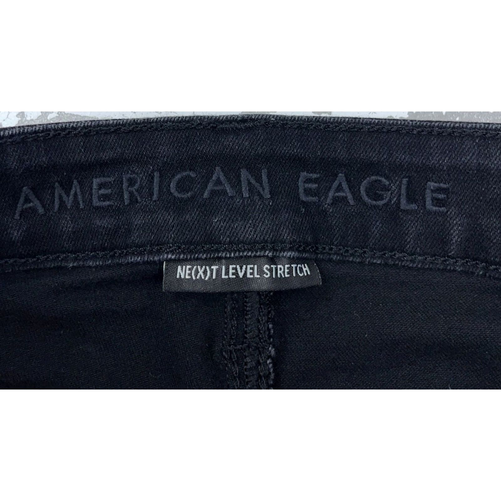 American Eagle Outfitters VINTAGE American Eagle Jeans Women 4 High Rise Jegging Black Faded Distressed 5-Pocket Comfort Stretch Size 27" / US 4 / IT 40 - 3 Thumbnail
