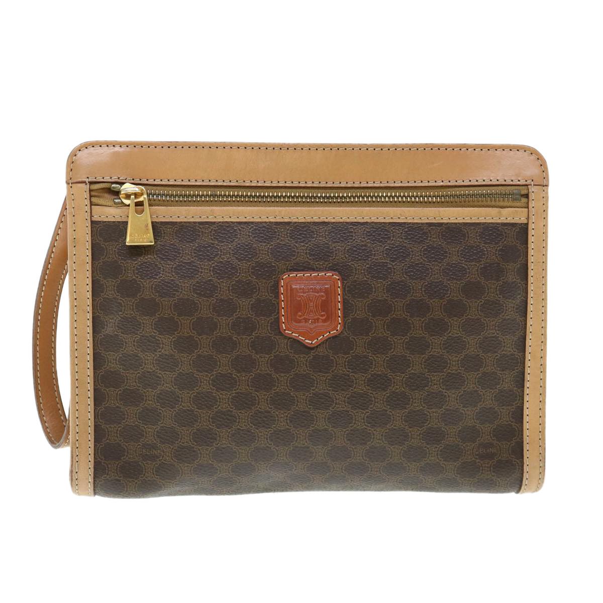 image of Celine Céline Macadam Clutch in Brown, Women's