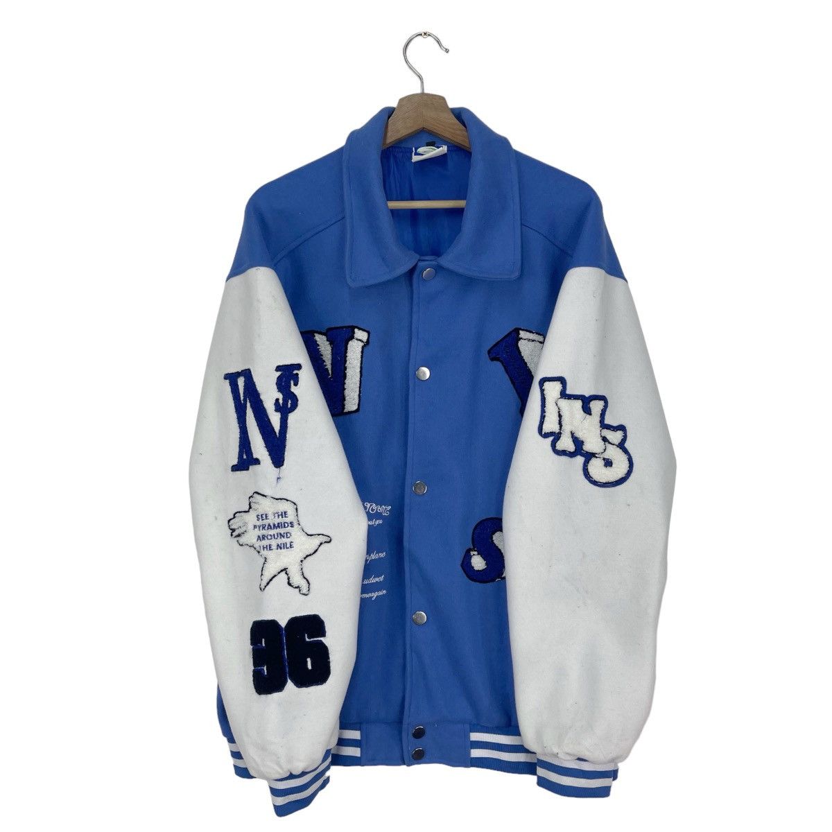 If Six Was Nine × Japanese Brand INS Skeletons Blue Hip Hop Varsity Size US L / EU 52-54 / 3 - 6 Thumbnail