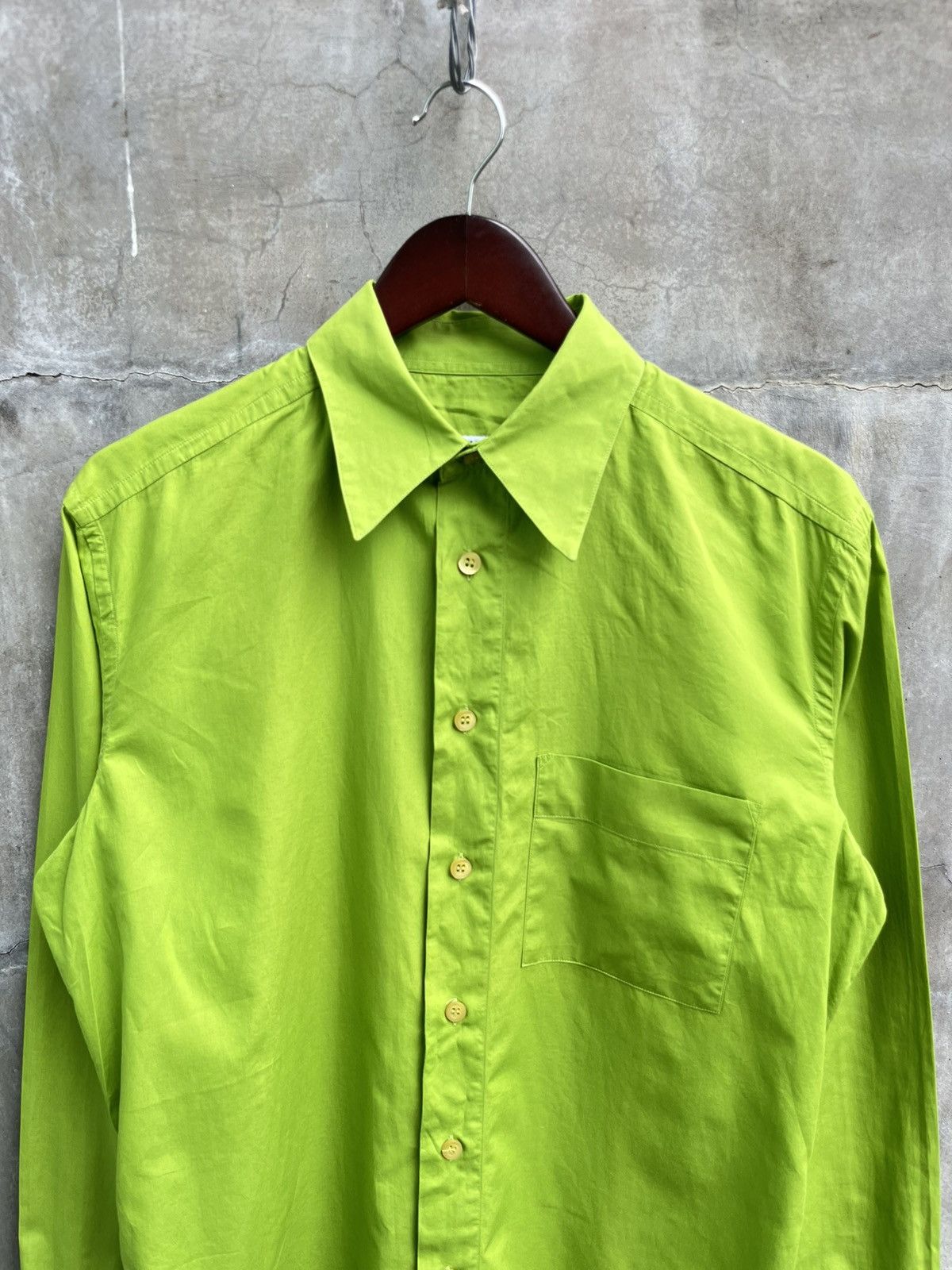 Dirk Bikkembergs Neon Green Button Down Shirt Size US L / EU 52-54 / 3 - 4 Thumbnail