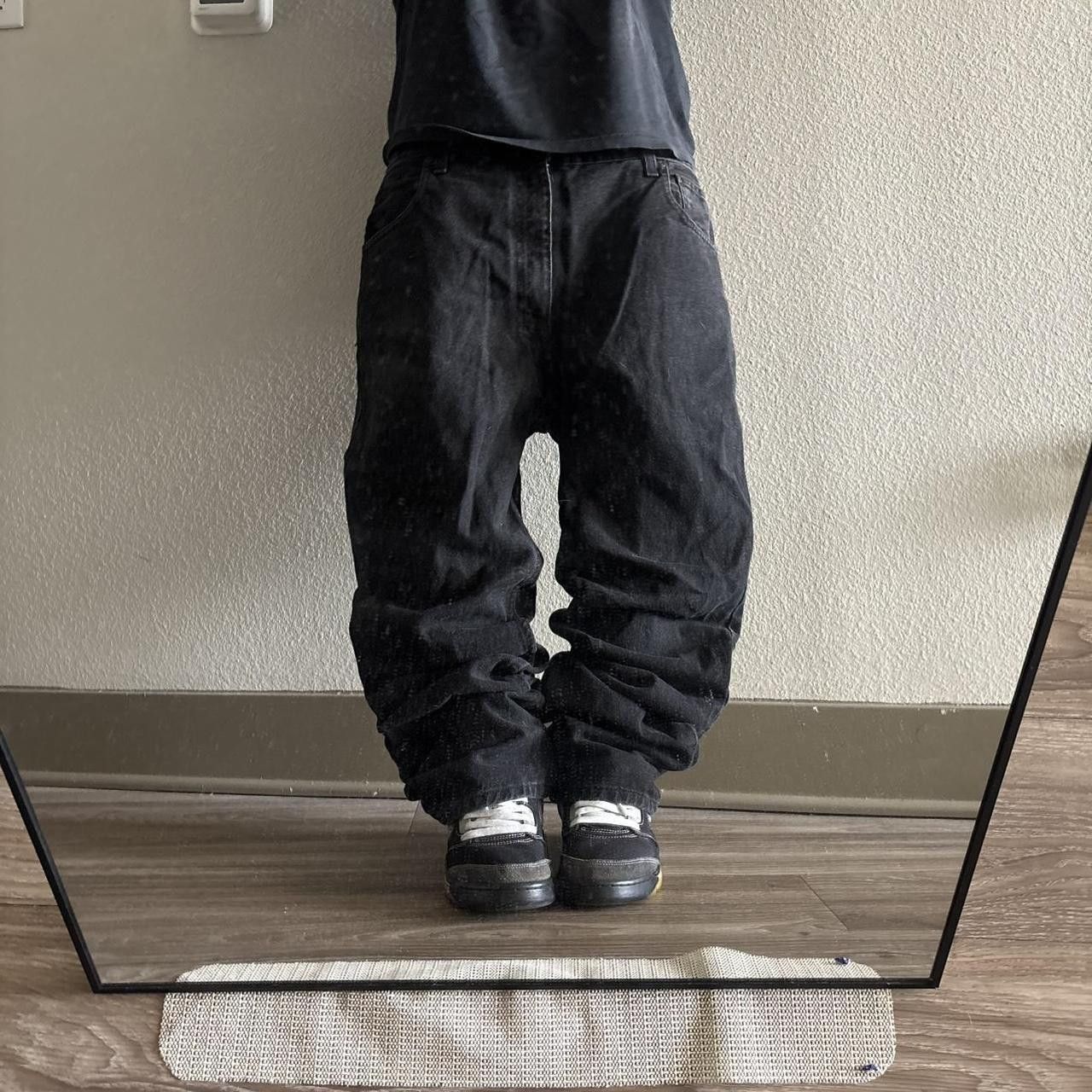 Vintage Crazy Vintage Y2K/2000s Grunge Solid Black Denim Jeans! 40x32 Size US 40 / EU 56 - 1 Thumbnail