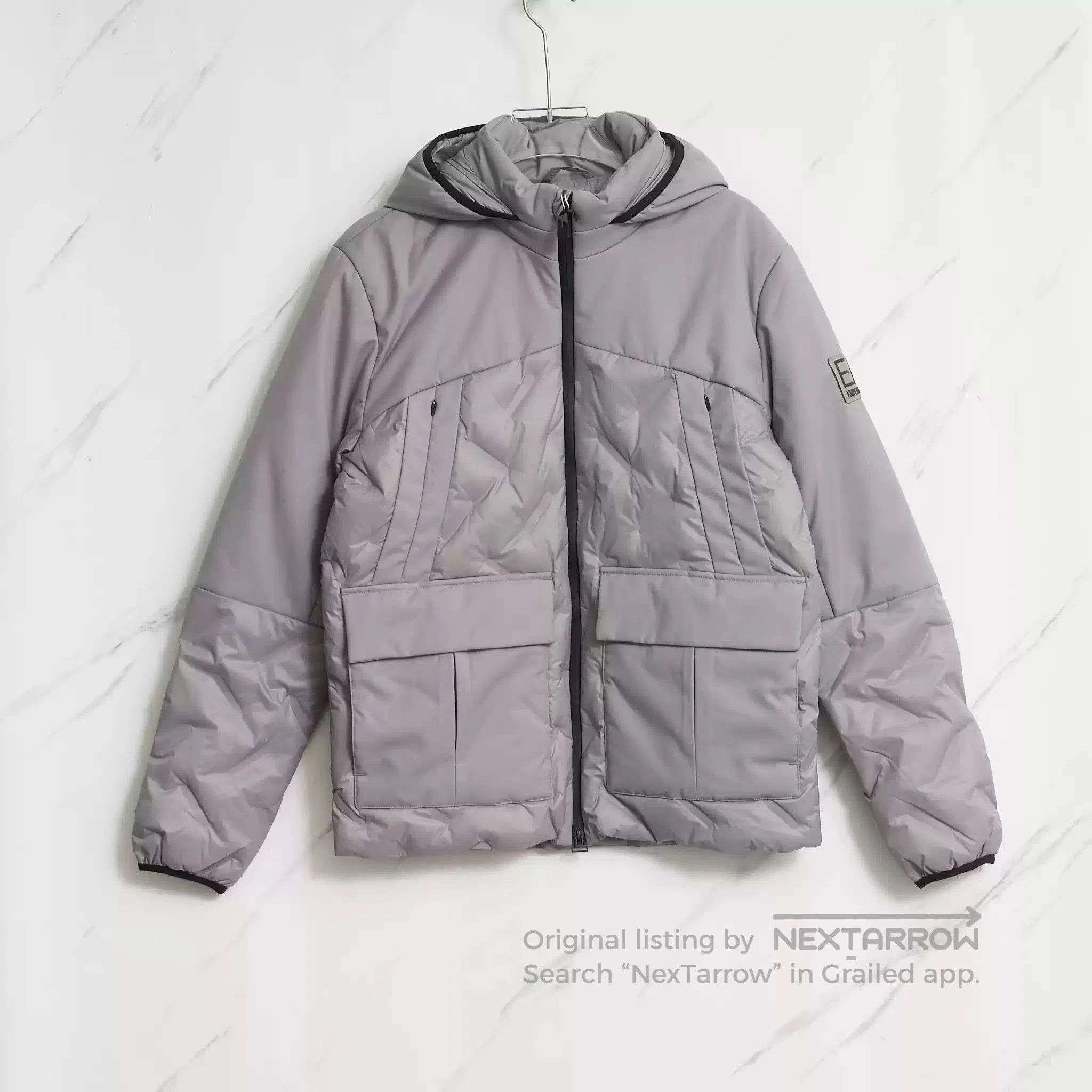 Emporio Armani EA7 Men's Patchwork Hooded Cotton Jacket. Size US M / EU 48-50 / 2 - 1 Thumbnail