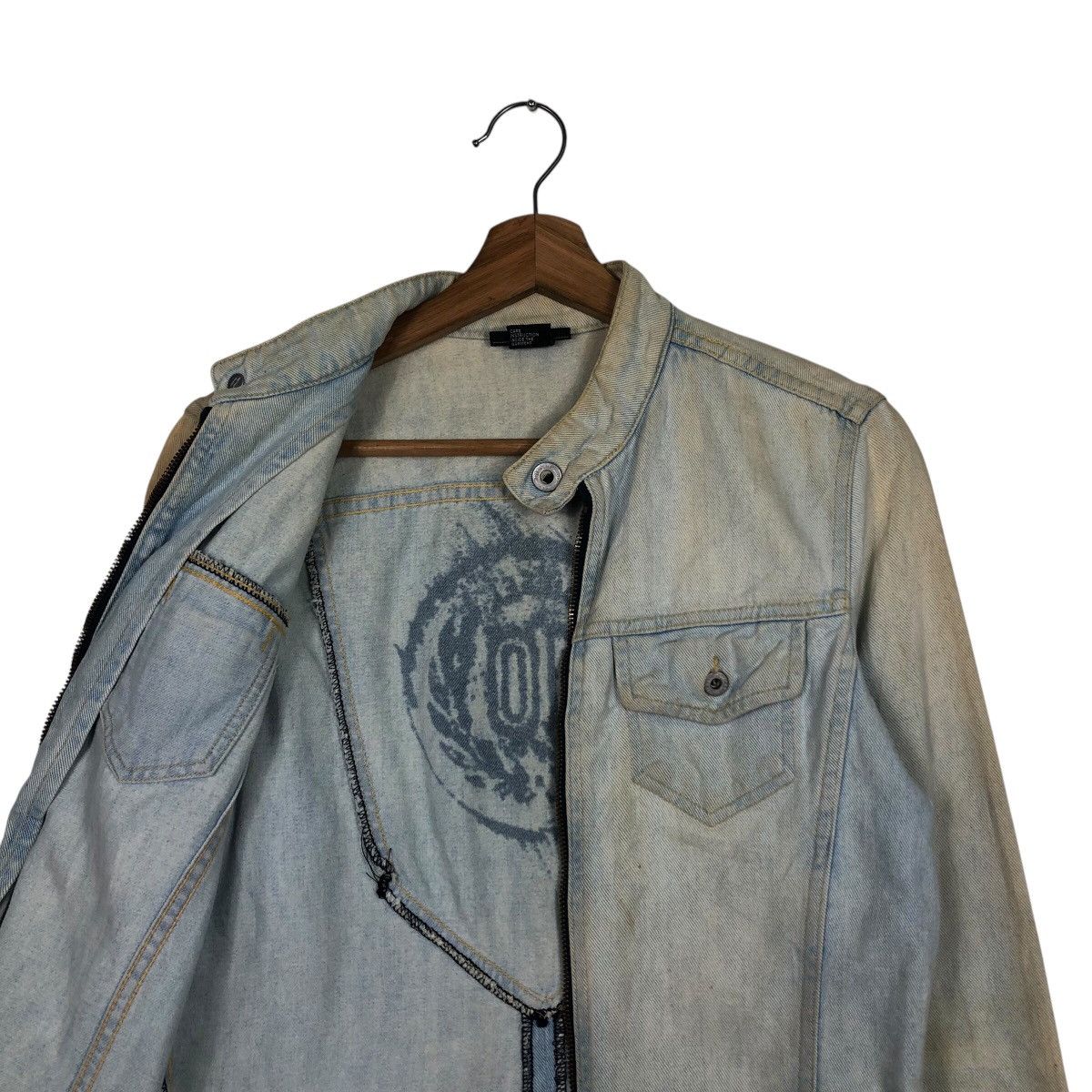Diesel 📌Cropped Denim Biker Jacket Diesel Acid Wash Design Size US S / EU 44-46 / 1 - 12 Thumbnail