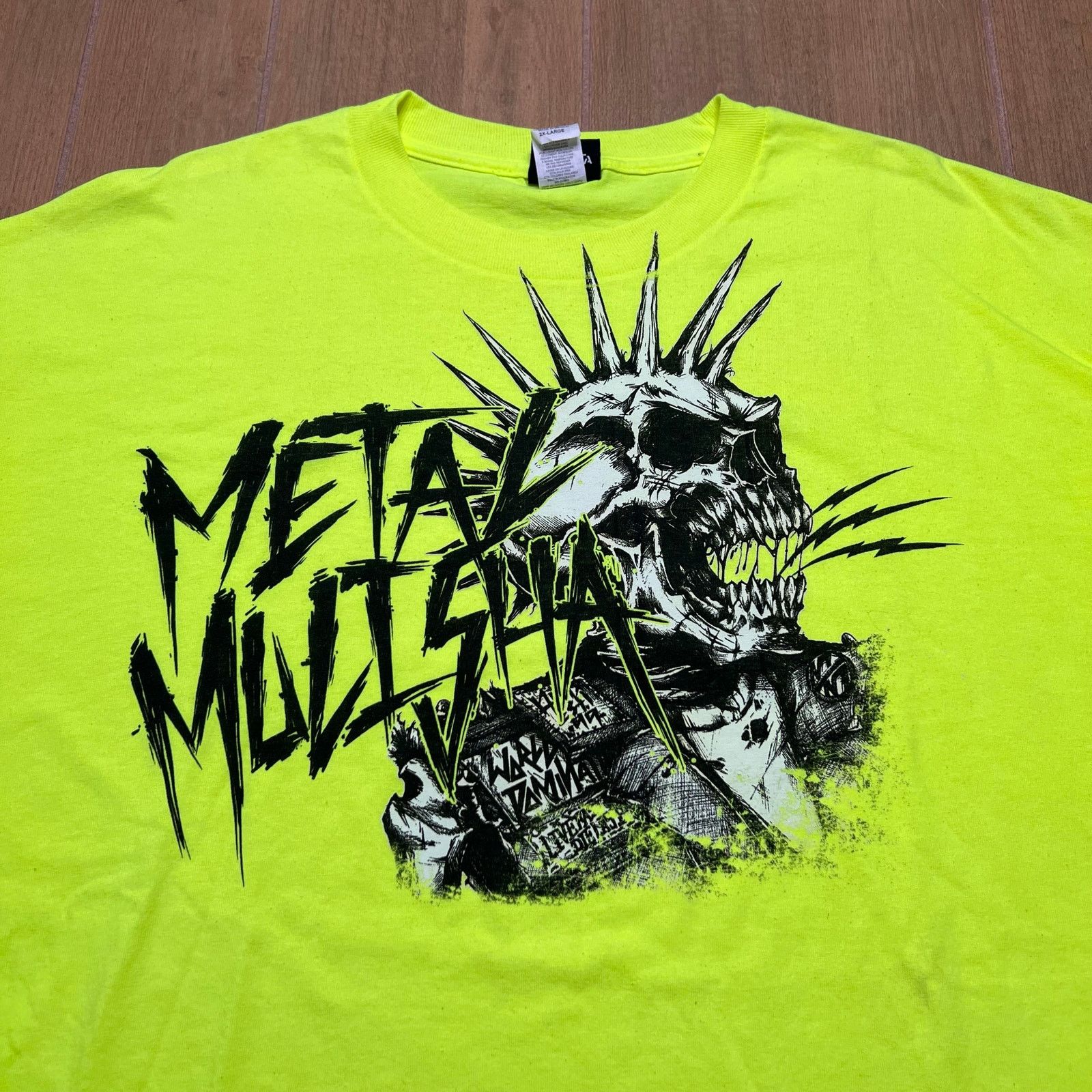 Metal Mulisha Y2K Metal Mulisha men's T-shirt Sz 2XL neon green skull Size US XXL / EU 58 / 5 - 2 Thumbnail