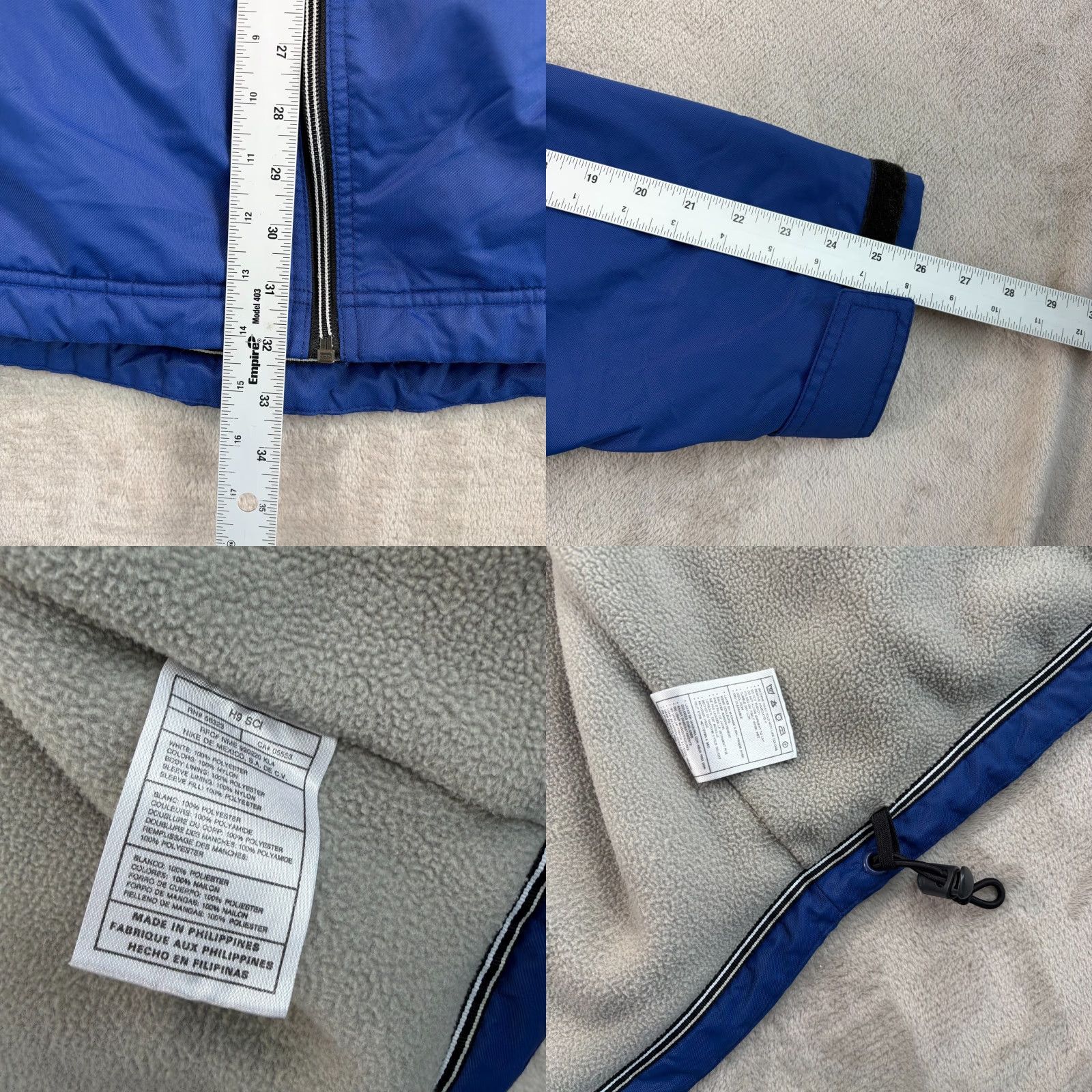 Nike VINTAGE Nike Jacket Mens XL Blue Full Zip Fleece Lined 90s Swoosh Logo Jacket Size US L / EU 52-54 / 3 - 8 Thumbnail
