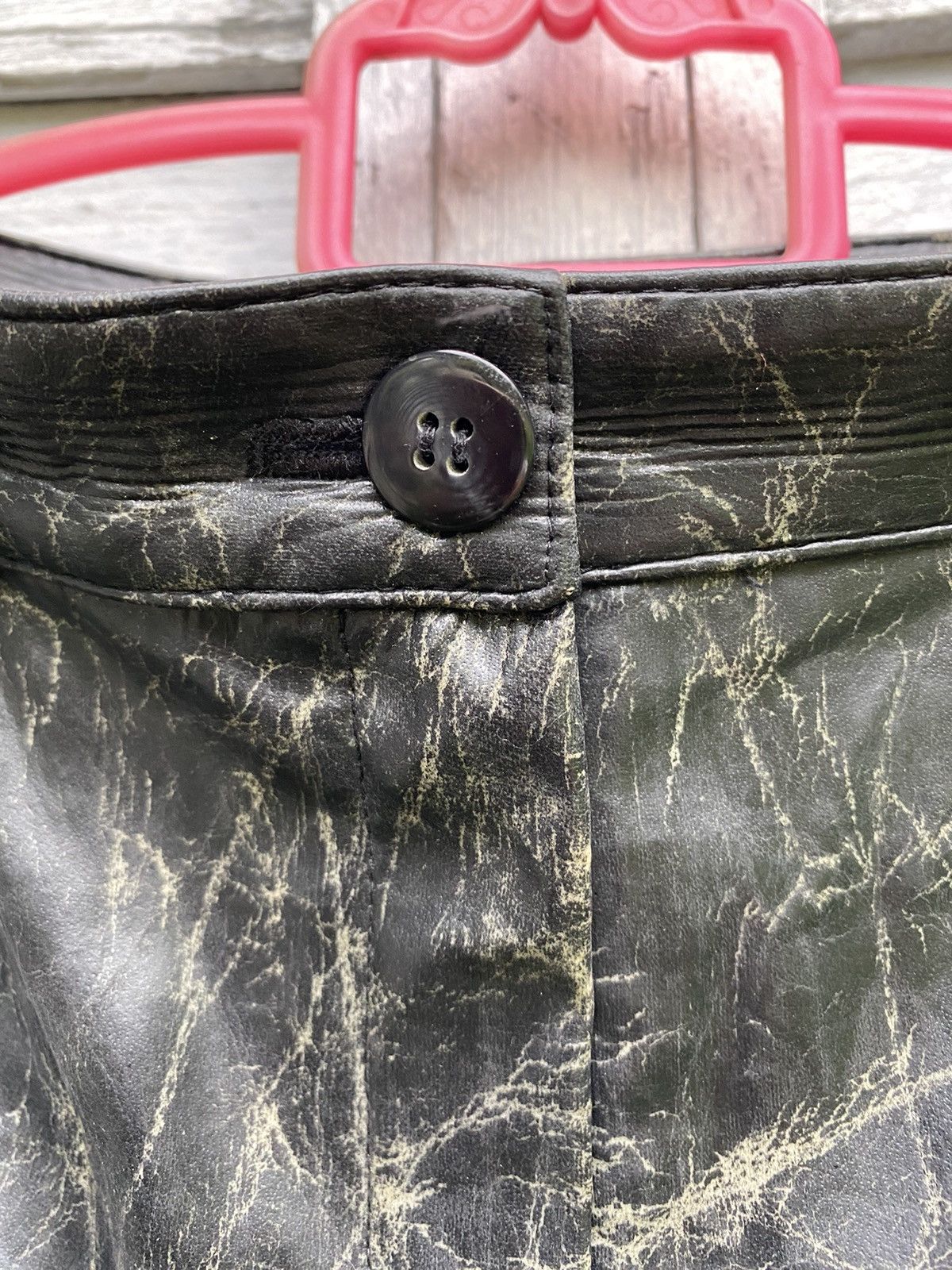 Designer Norma Kamali Bell Bottom Resin Coating Pant Size US 27 - 6 Thumbnail