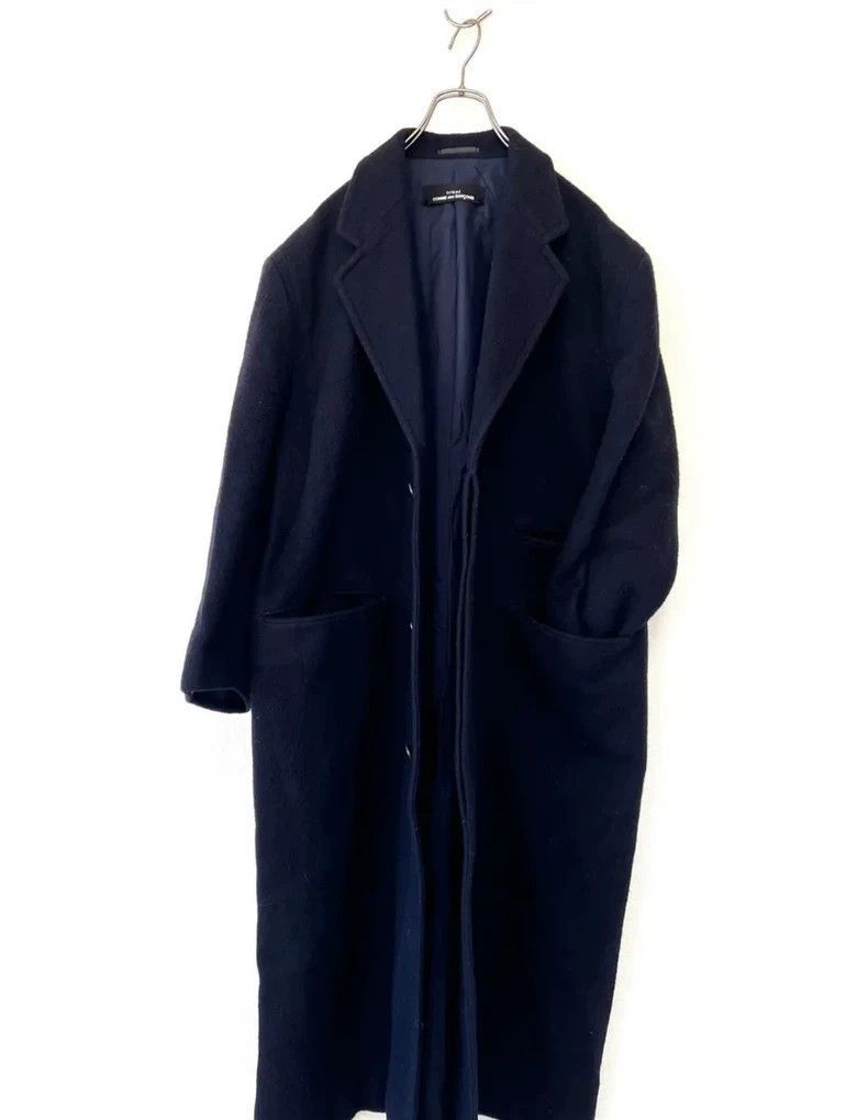 Comme des Garcons 1980s Navy Wool Coat by Comme des Garcons-2505 Size US M / EU 48-50 / 2 - 2 Thumbnail