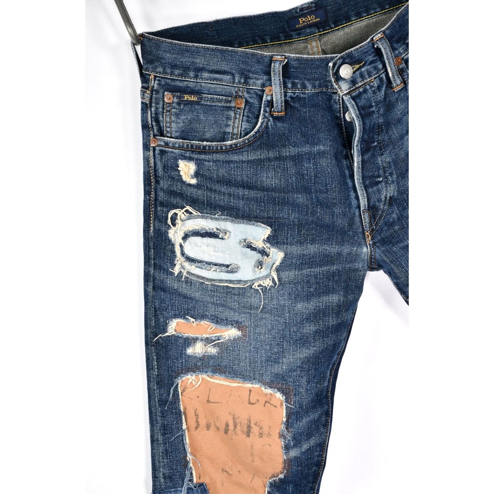 Polo Ralph Lauren Polo Ralph Lauren Sullivan Slim Patches Distressed Jeans W32 L30 Men Jeans 5-Pocket Blue 100% Cotton Vintage No Size US XS / EU 42 / 0 - 3 Thumbnail