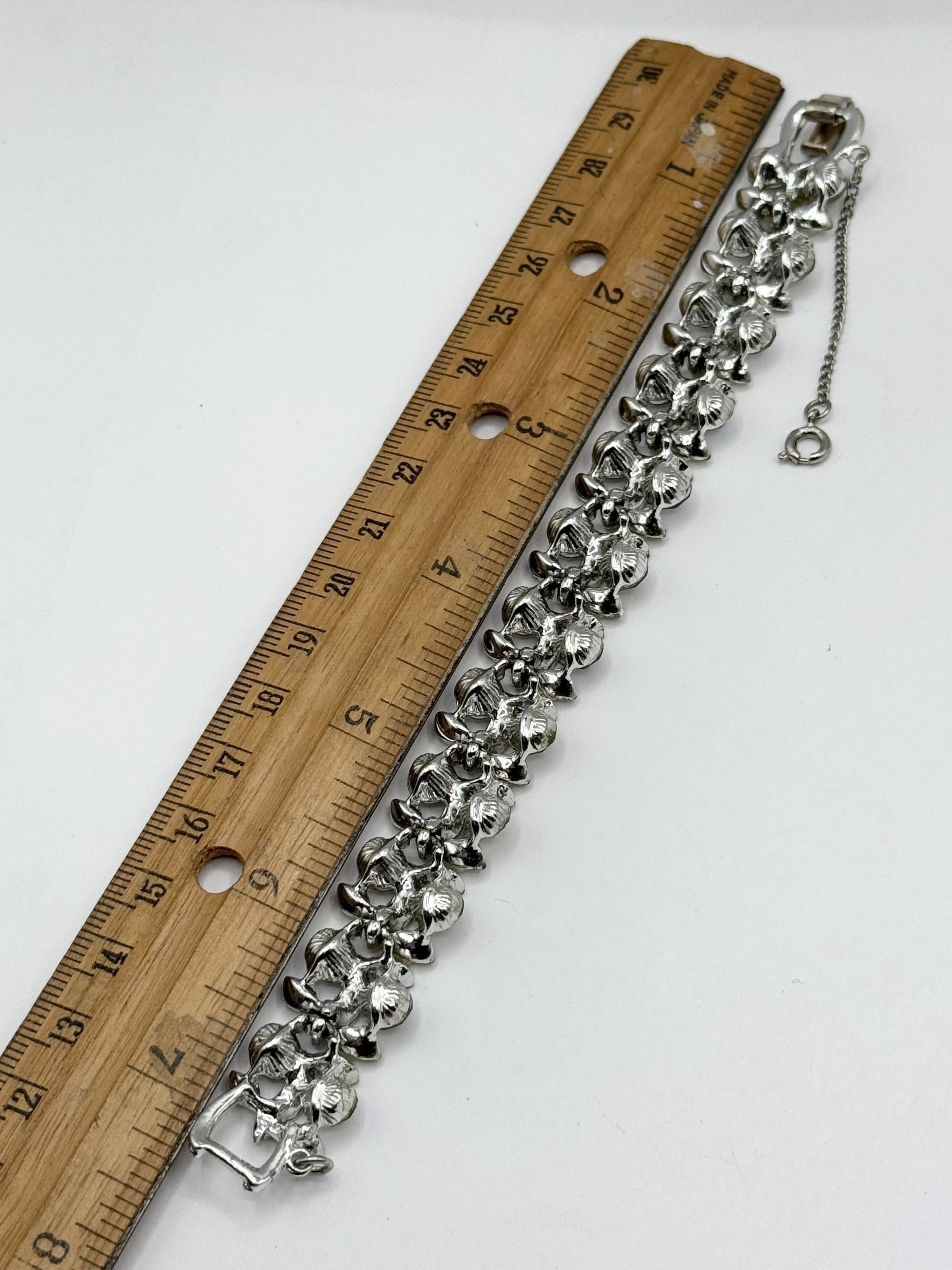 Vintage Vintage rhinestone faux pearl beaded panel bracelet Size ONE SIZE - 6 Thumbnail