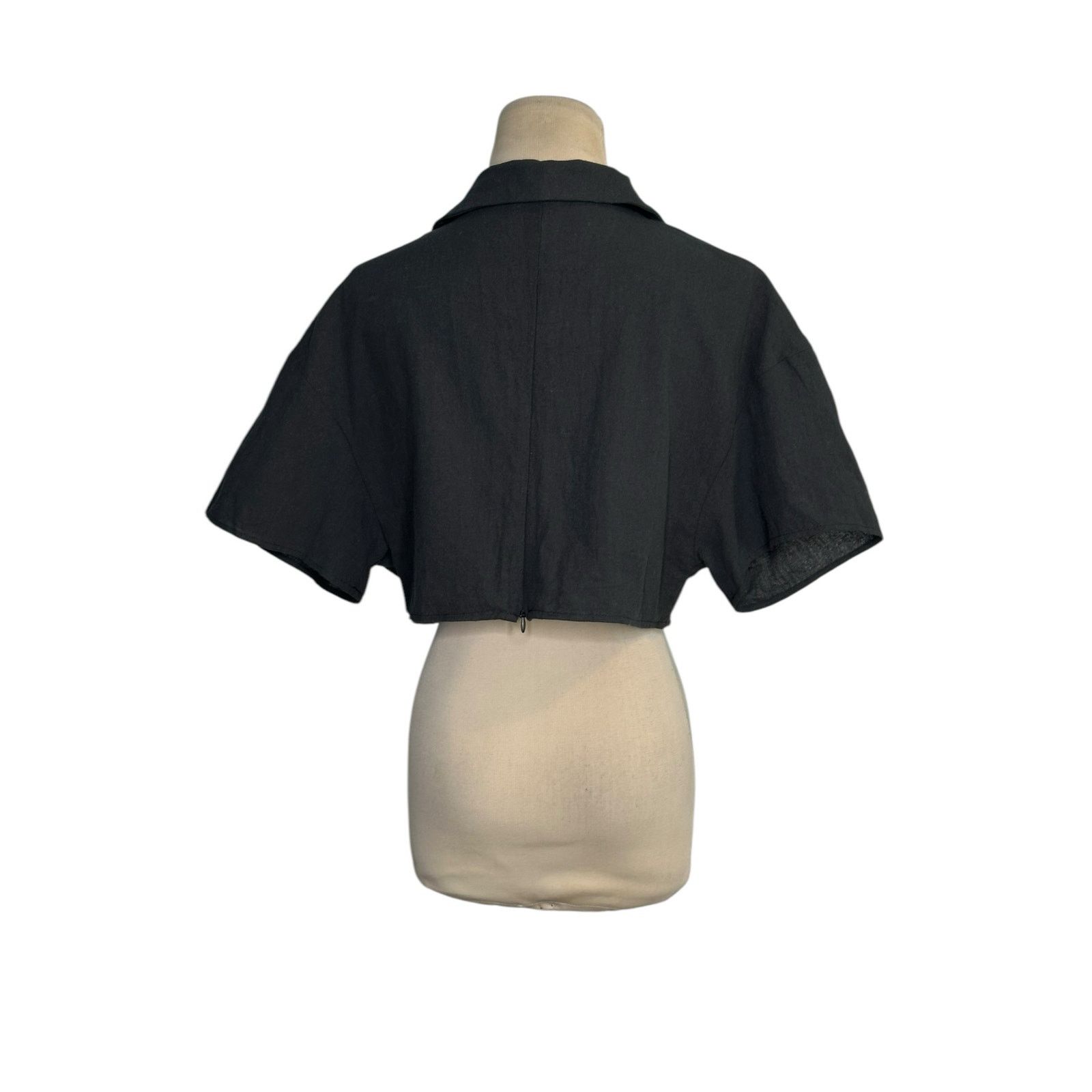 Shein Shein black short sleeves crop blouse size Large Size XS / US 0-2 / IT 36-38 - 10 Thumbnail