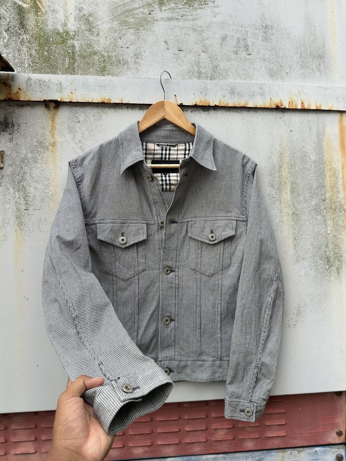Burberry 👹Burberry Black Label Checked Trucker Jacket Size US M / EU 48-50 / 2 - 6 Thumbnail