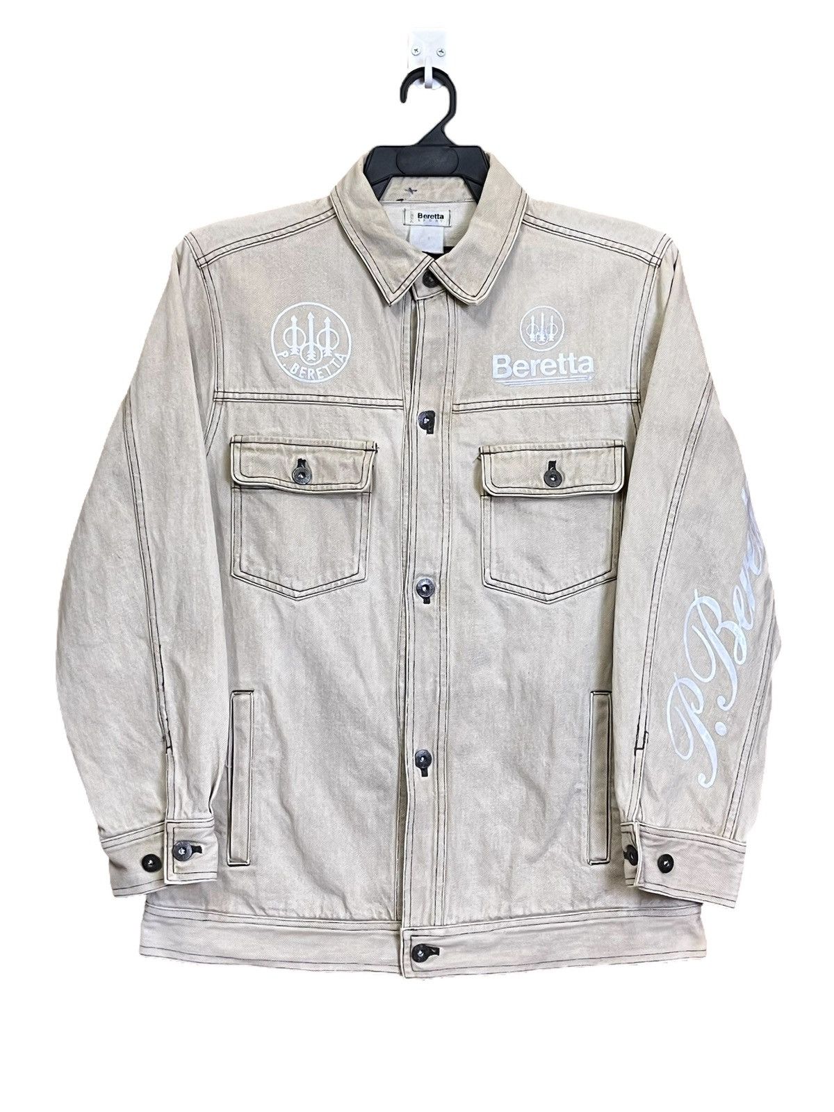 Beretta VINTAGE BERETTA BIG PRINTED TRUCKER DENIM JACKET Size US M / EU 48-50 / 2 - 2 Thumbnail