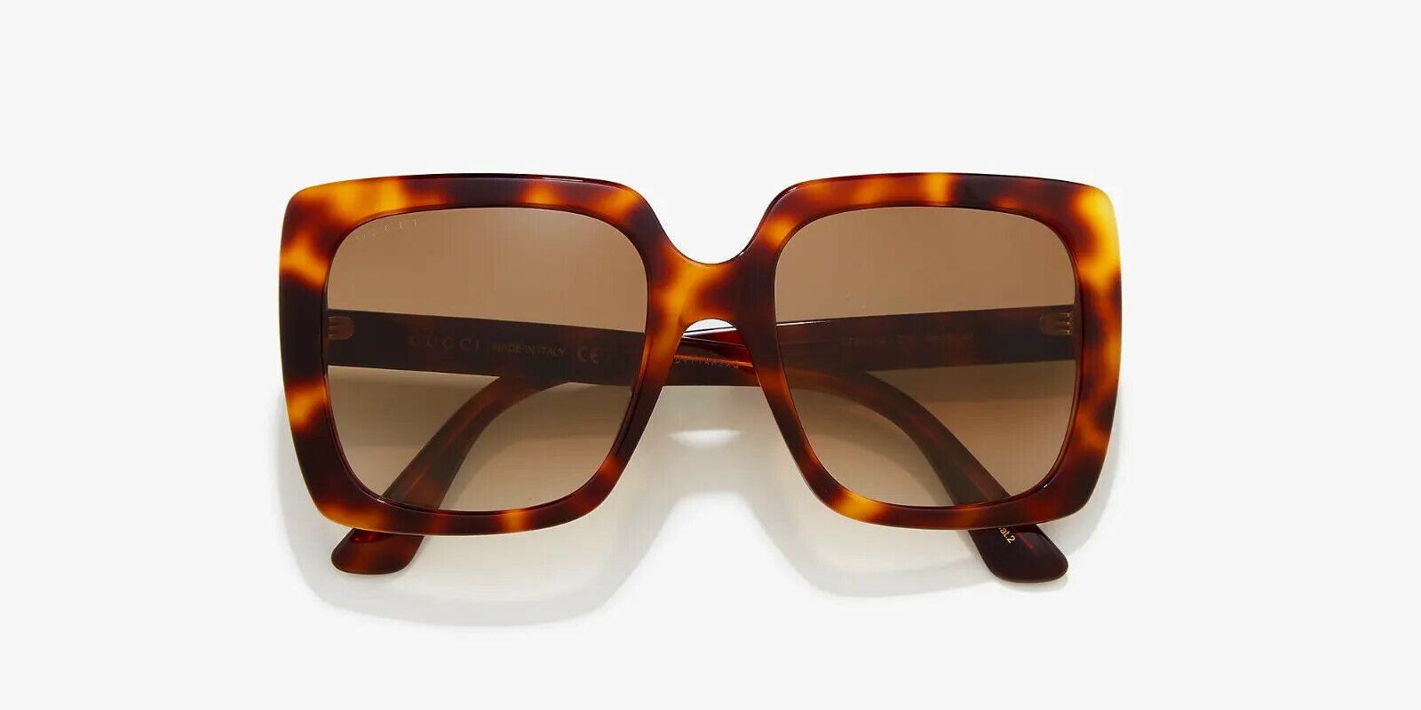 Gucci GUCCI GG0418S 003 Havana Oversized Rectangular Sunglasses Size ONE SIZE - 6 Thumbnail