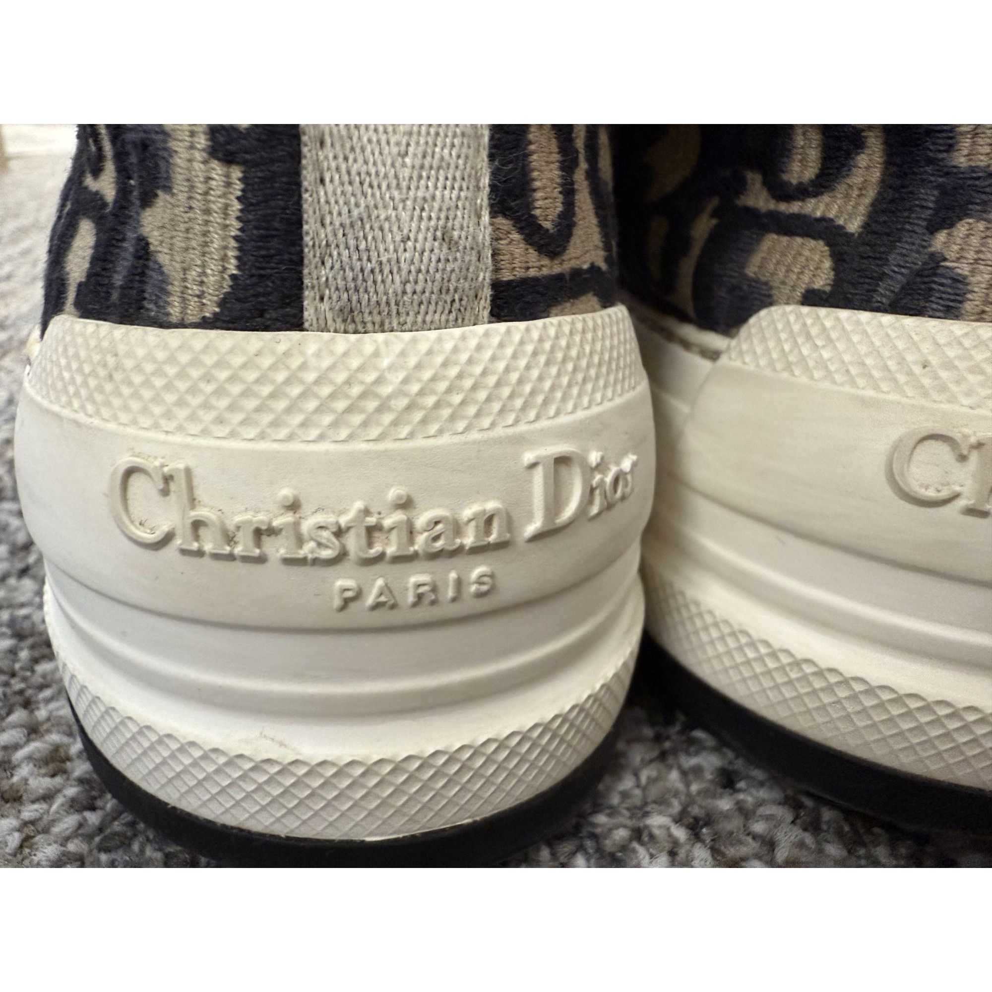 Dior Christian Dior Womens Navy & White Shearling Lined Canvas Sn Size US 7 / IT 37 - 10 Thumbnail