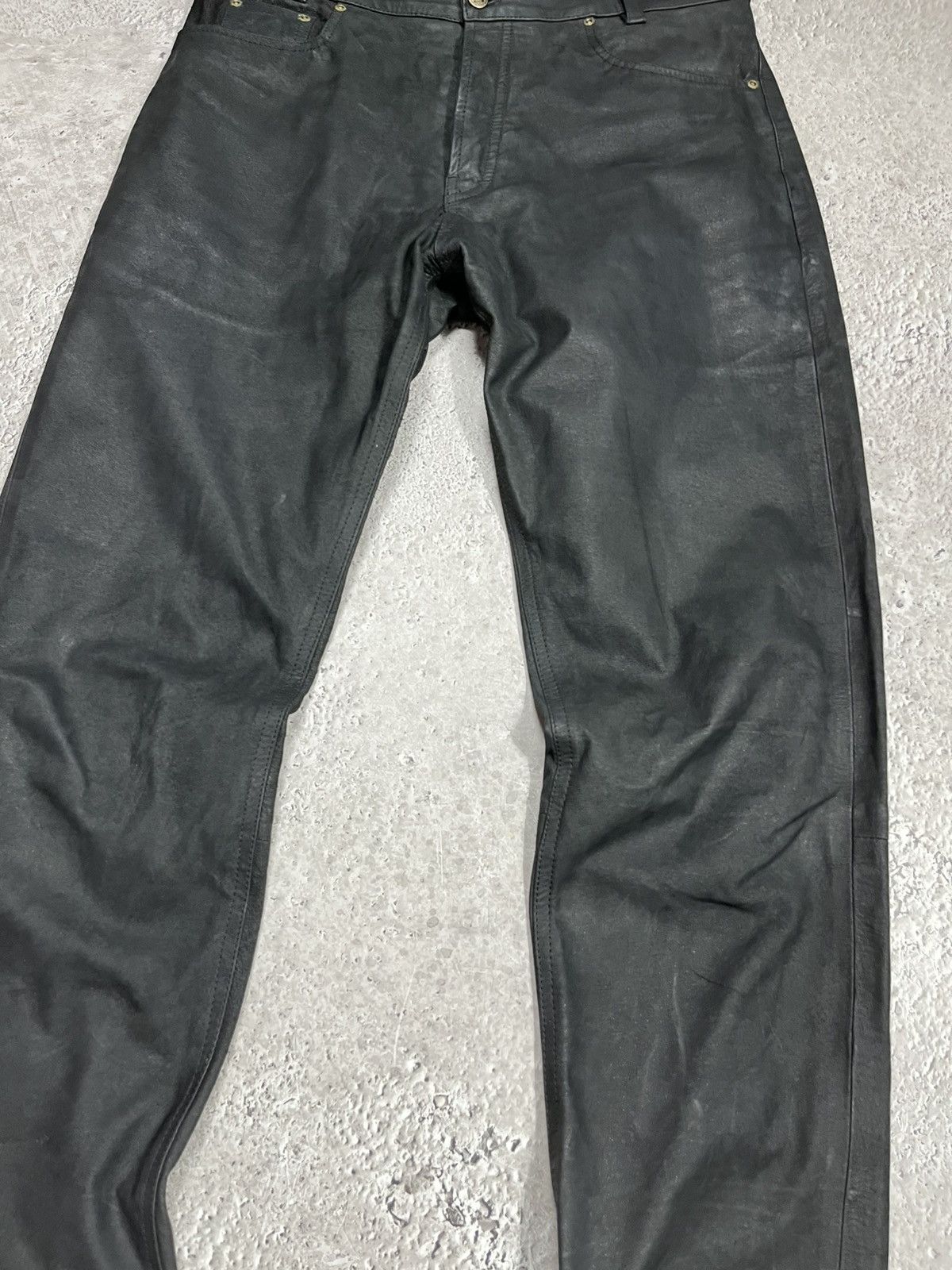 Leather Black Real Leather Pants Vintage Size 36 Size US 36 / EU 52 - 3 Thumbnail