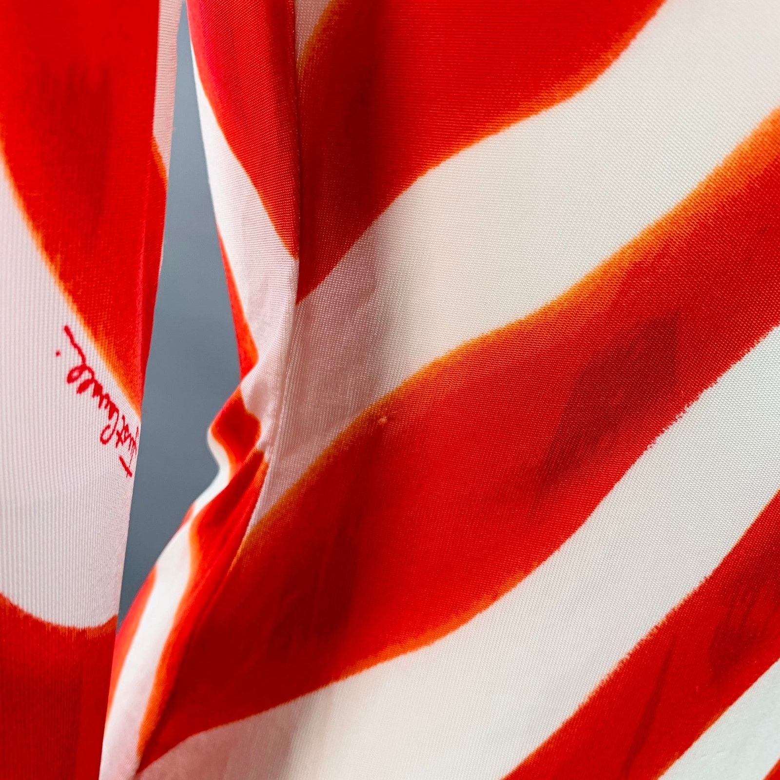 Just Cavalli Red White Viscose Blend Jersey Zig Zag 3/4 Sleeves V-Neck Size XS / US 0-2 / IT 36-38 - 5 Thumbnail