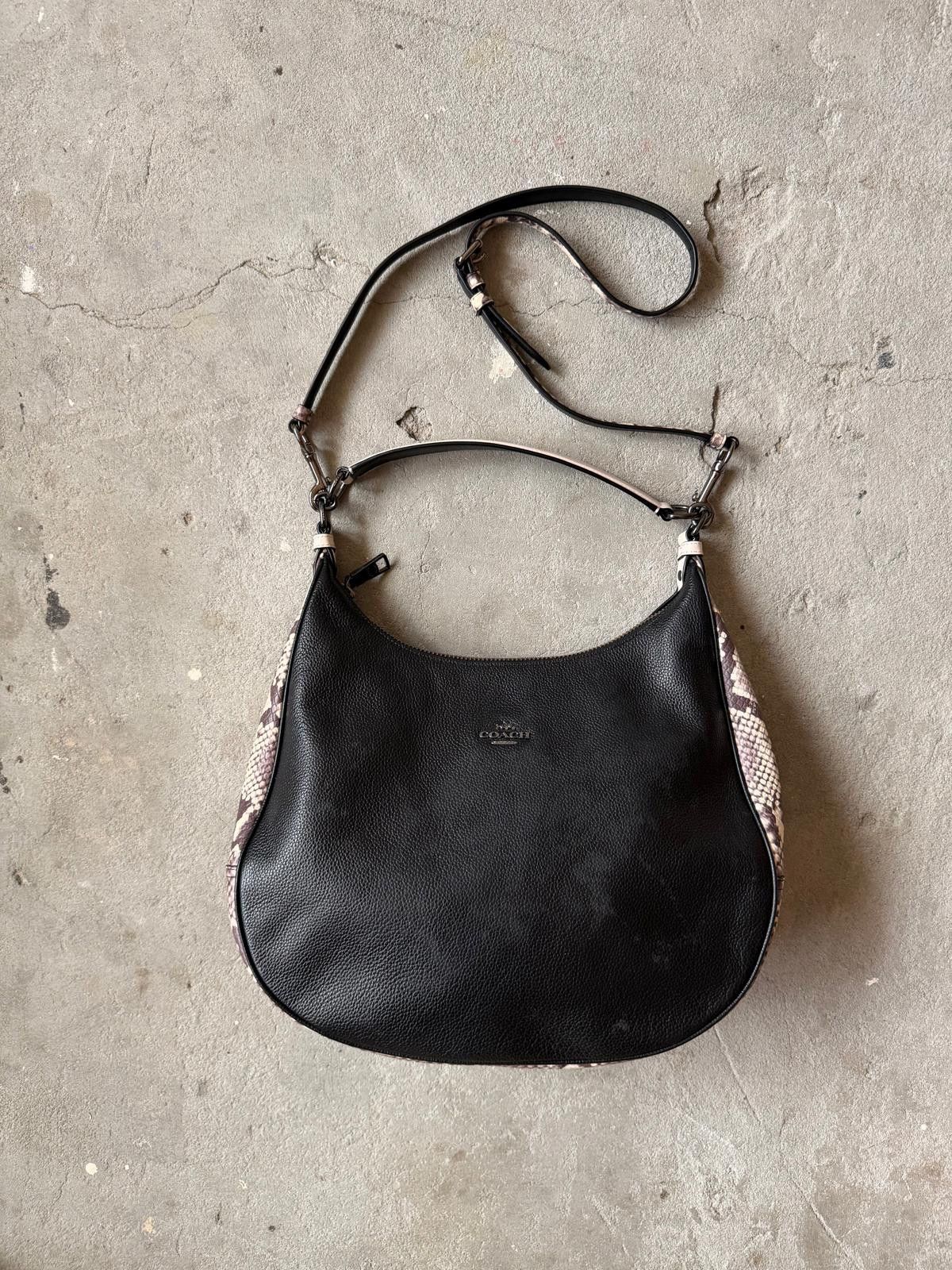 Coach Coach 2Way Harley Hobo Snake Embossed Shoulder Bag Black Size ONE SIZE - 1 Thumbnail