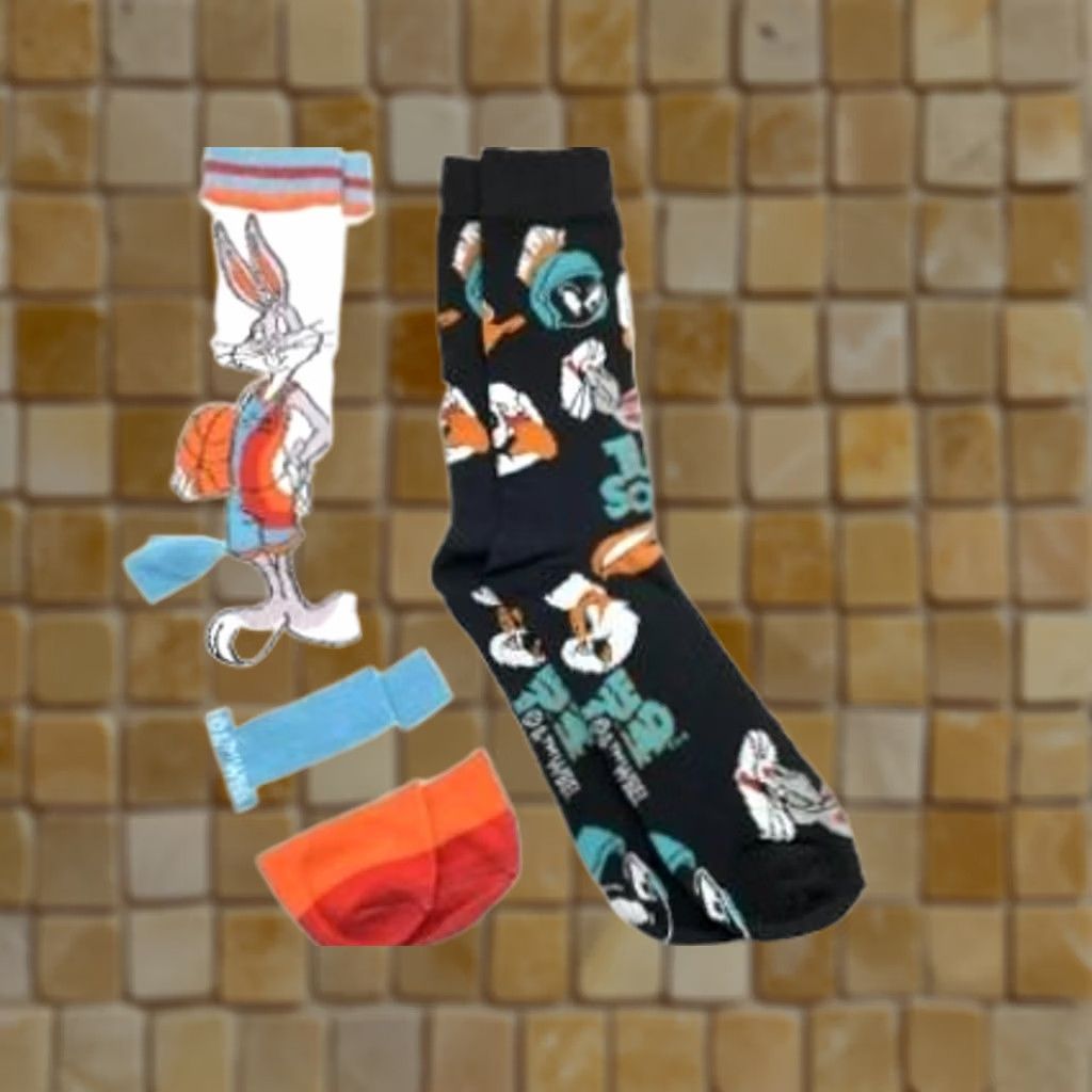 Vintage VINTAGE 2 NEW MENS LOONEY TUNES SPACE JAM NOVELTY CREW SOCKS 6-12 Size ONE SIZE - 1 Preview