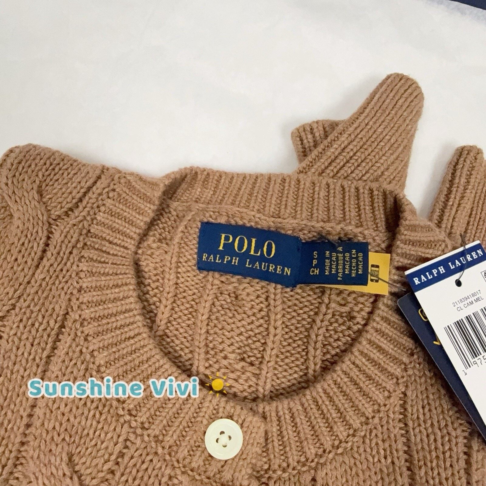 Polo Ralph Lauren NWT Polo Ralph Lauren Cable-Knit Cotton Cardigan Camel Women Size S / US 4 / IT 40 - 4 Thumbnail