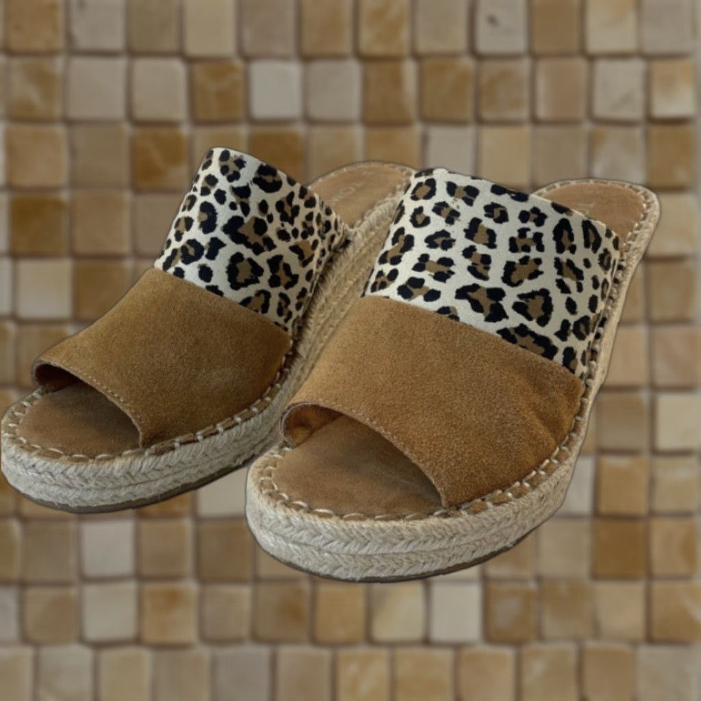 Toms TOMS Monica Espadrille Wedge Sandals Womens Size 8 Brown Casual Slip On High Heel Size US 8 / IT 38 - 1 Thumbnail