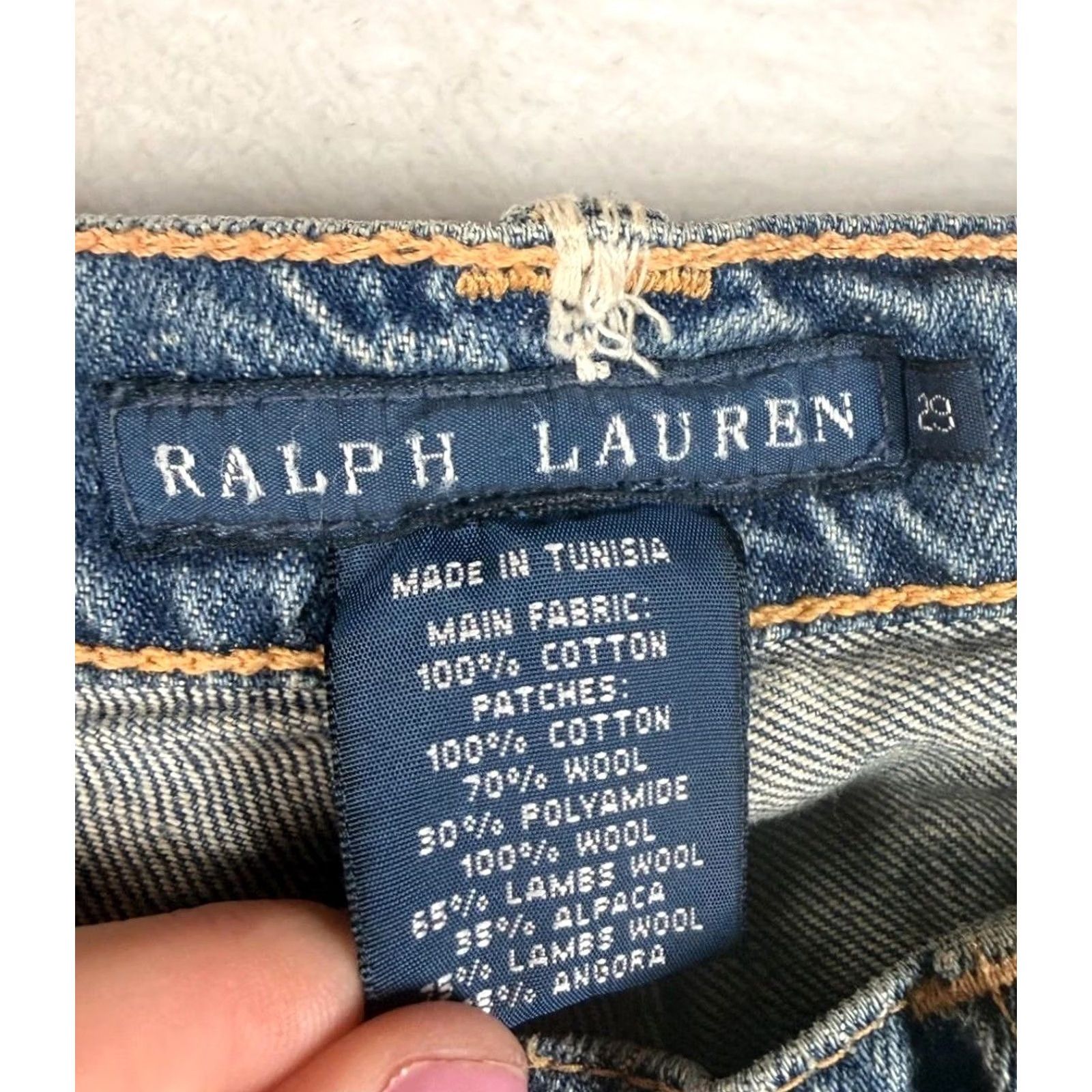 Ralph Lauren Ralph Lauren Jeans 29x32 Blue Patchwork Distressed Plaid Straight R01002 Men Jeans Slim Fit Regular 29x32 Vintage No Size US 29 - 4 Thumbnail