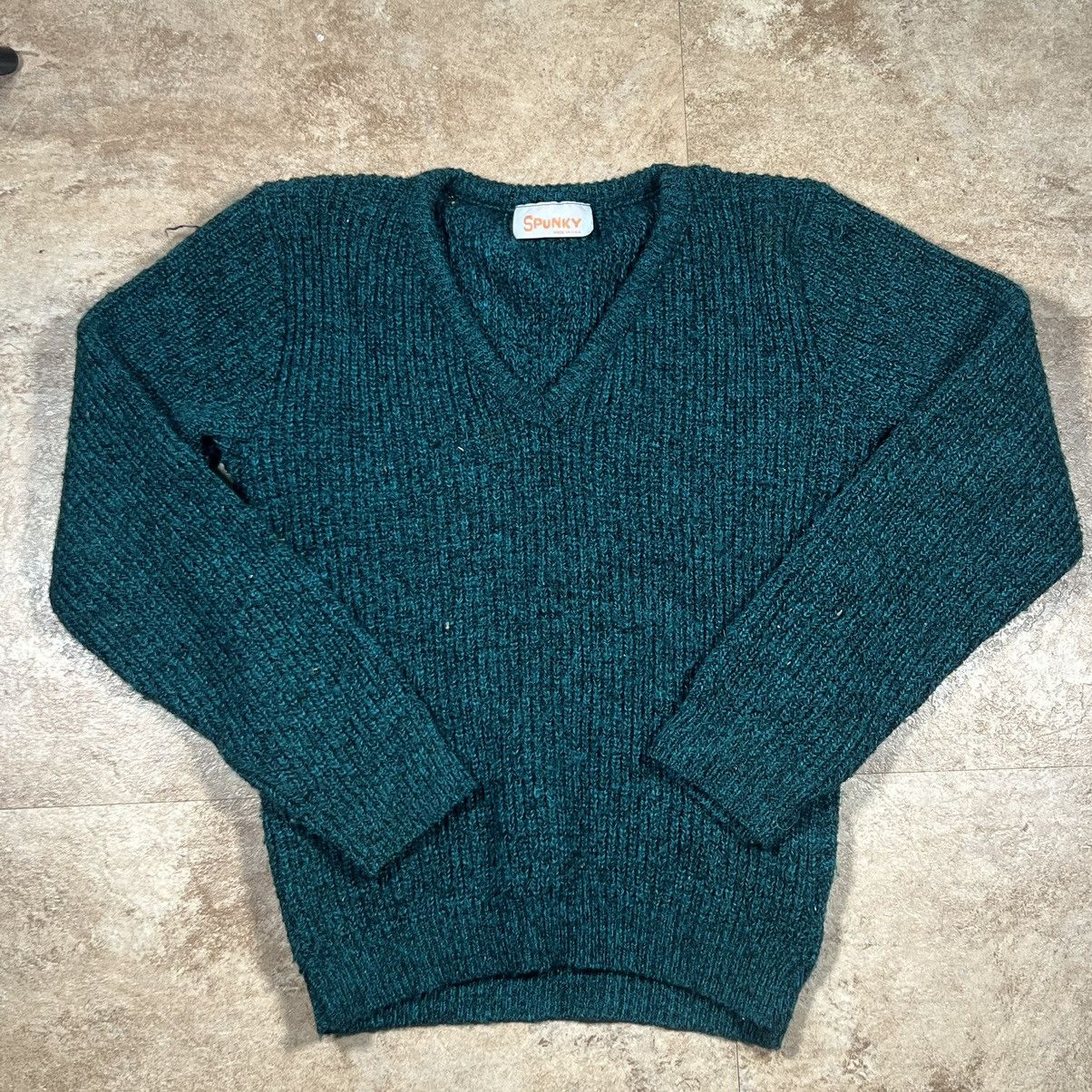 Vintage Womens Vintage 90s Spunky V Neck Knit Sweater Made In USA Size M / US 6-8 / IT 42-44 - 1 Thumbnail