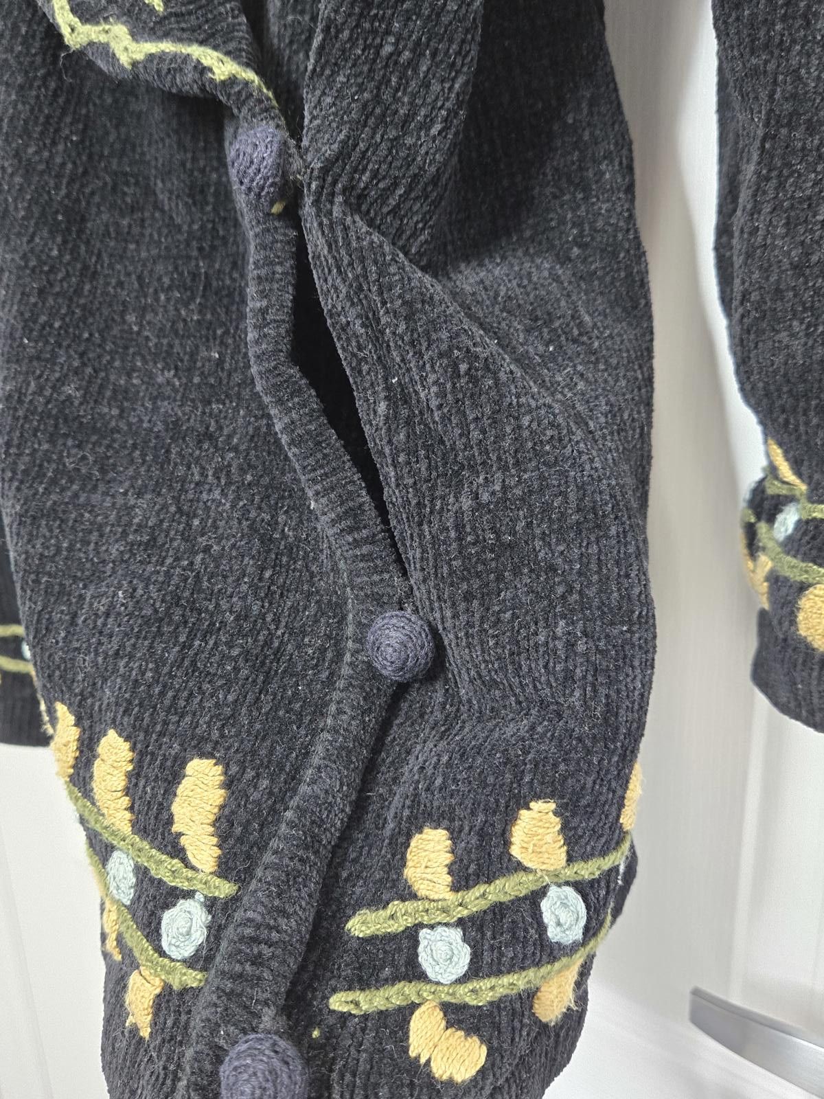 Designer Jeanne Pierre Sweater Women's Medium Cardigan Embroidered Size M / US 6-8 / IT 42-44 - 5 Thumbnail