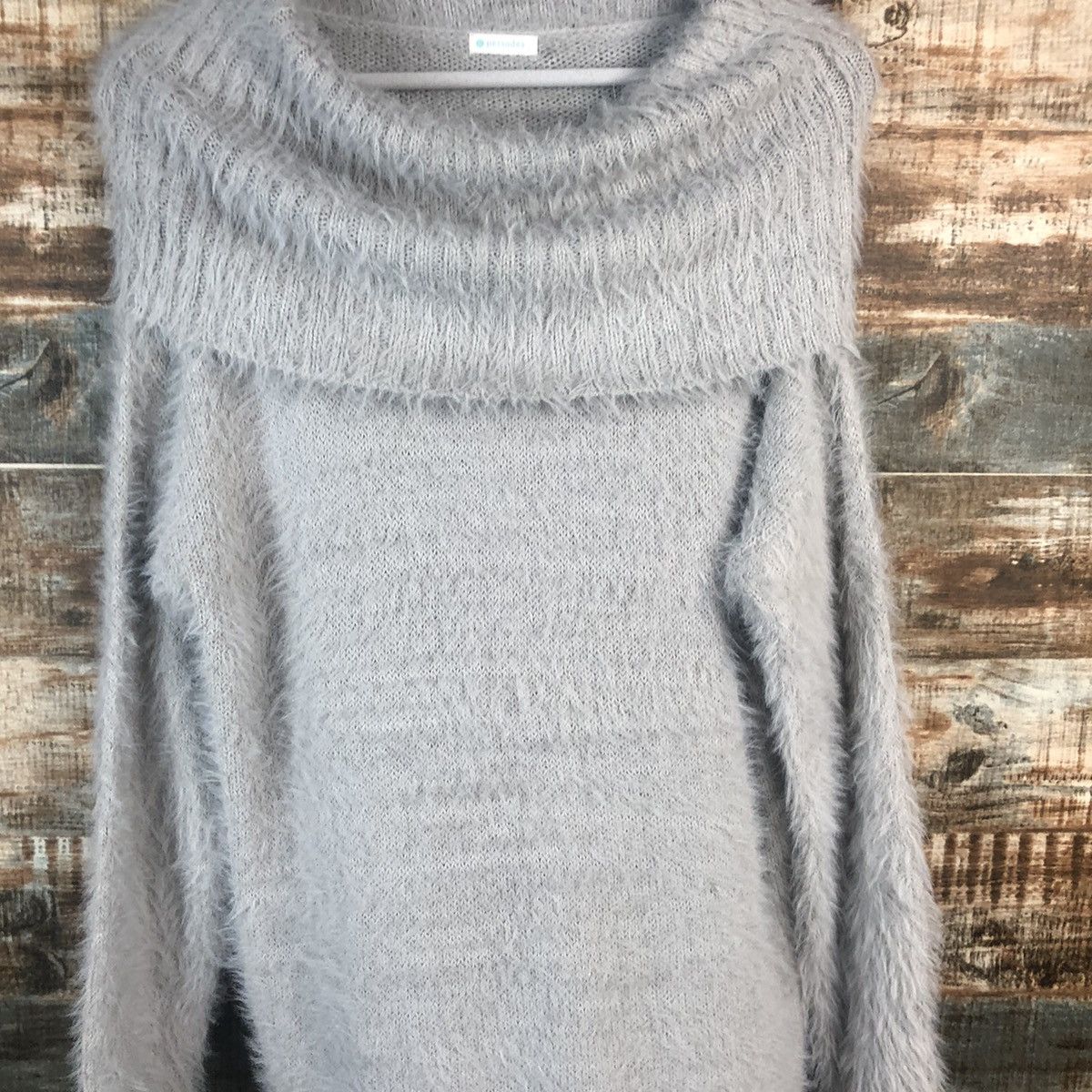 Japanese Brand DL Persodea Gray Turtle Neck Mohair Knitwear #C332 Size L / US 10 / IT 46 - 5 Thumbnail