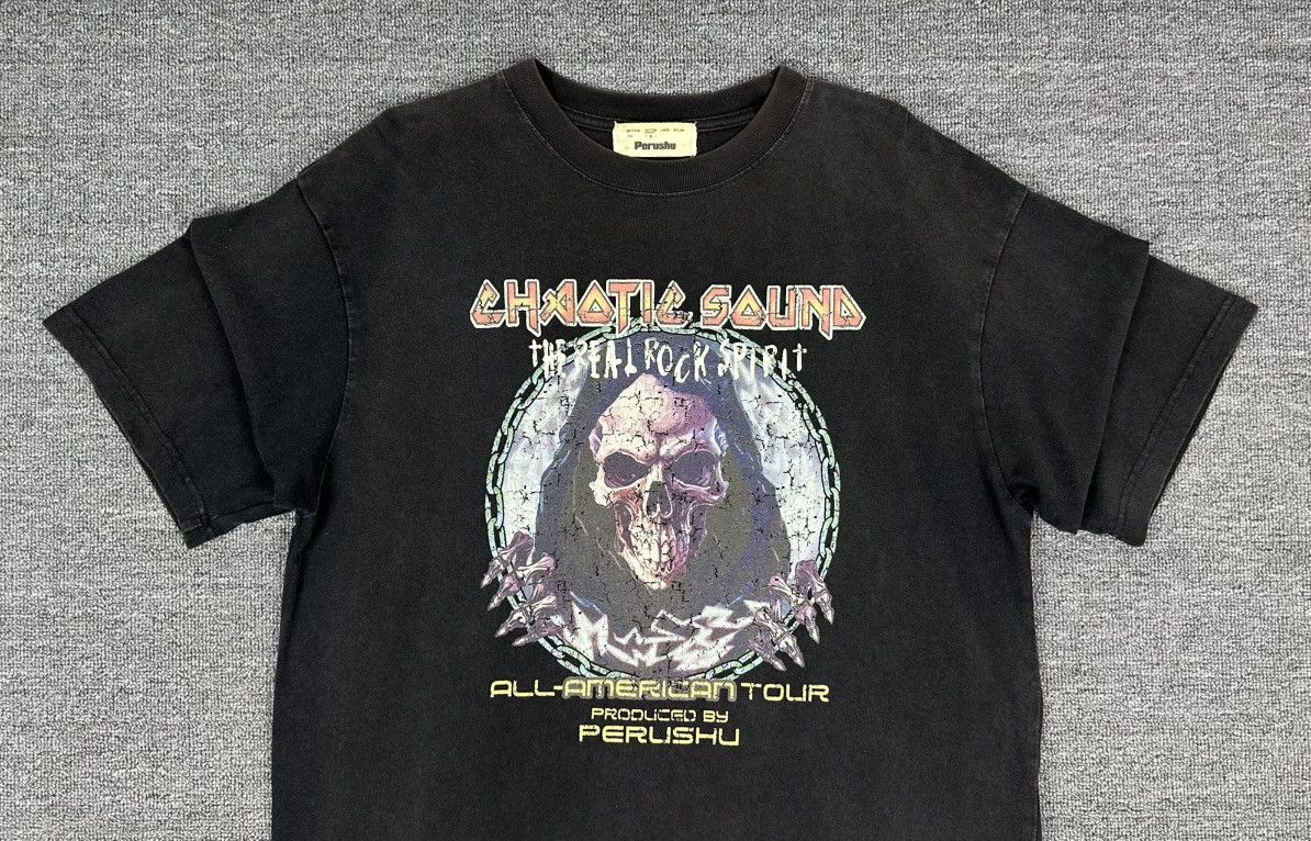 Japanese Brand Rare🔥Perushu Distressed Skull Design Shirt Size US L / EU 52-54 / 3 - 2 Thumbnail