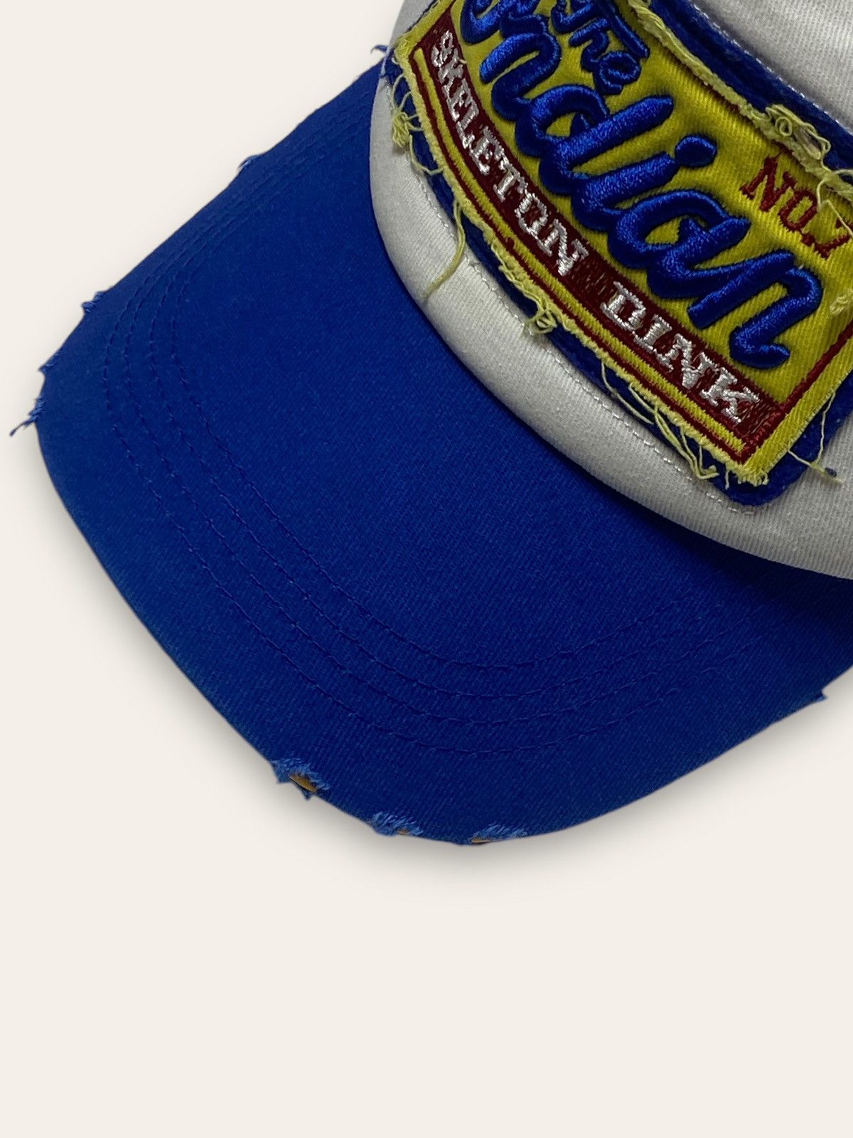 Hat Club Vintage THE INDIAN SKELETON DRINK White Blue Cap Y2K Size ONE SIZE - 4 Thumbnail