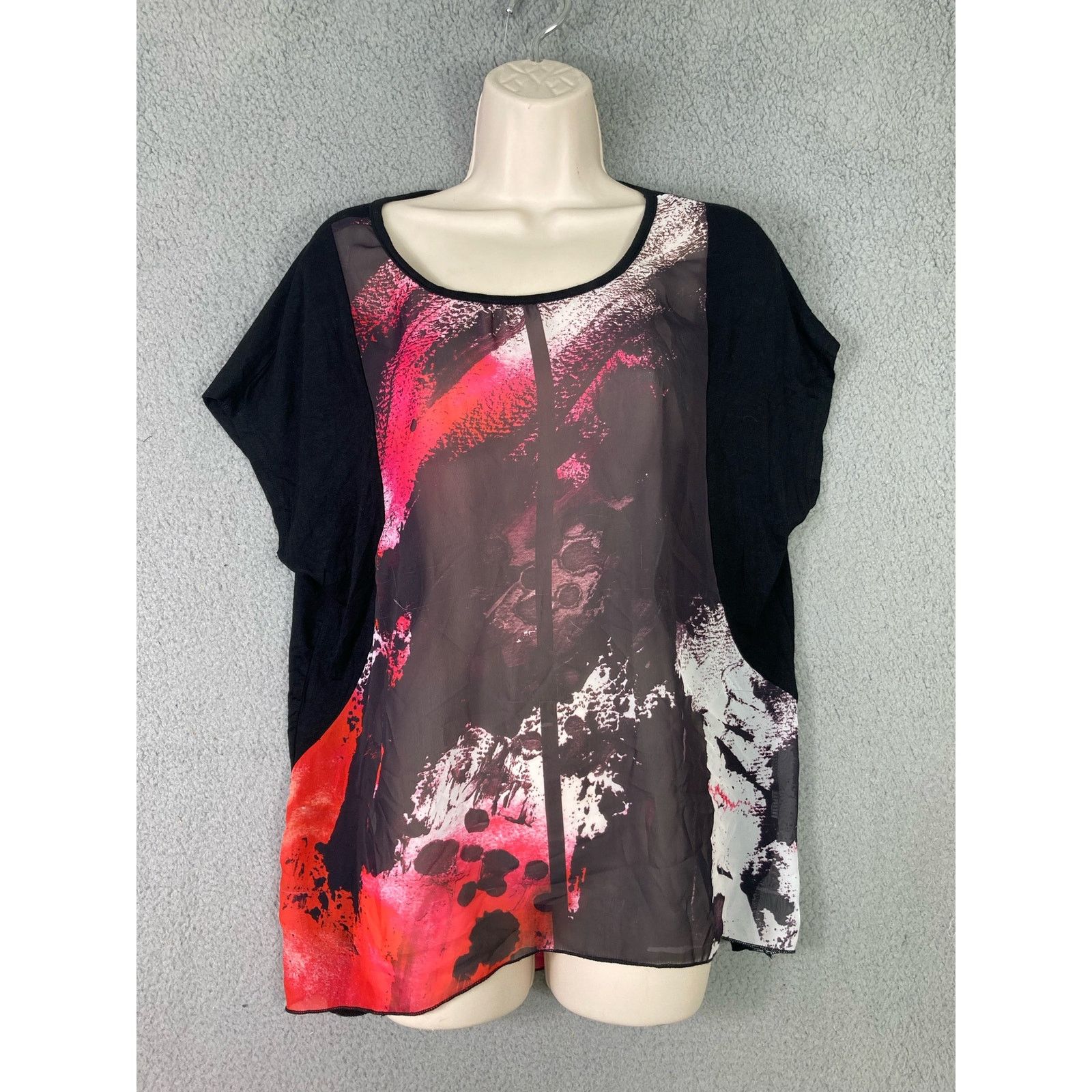 Other Vanilla Sugar Black Pink White Blouse XL Cap Sleeve Size XL / US 12-14 / IT 48-50 - 3 Thumbnail