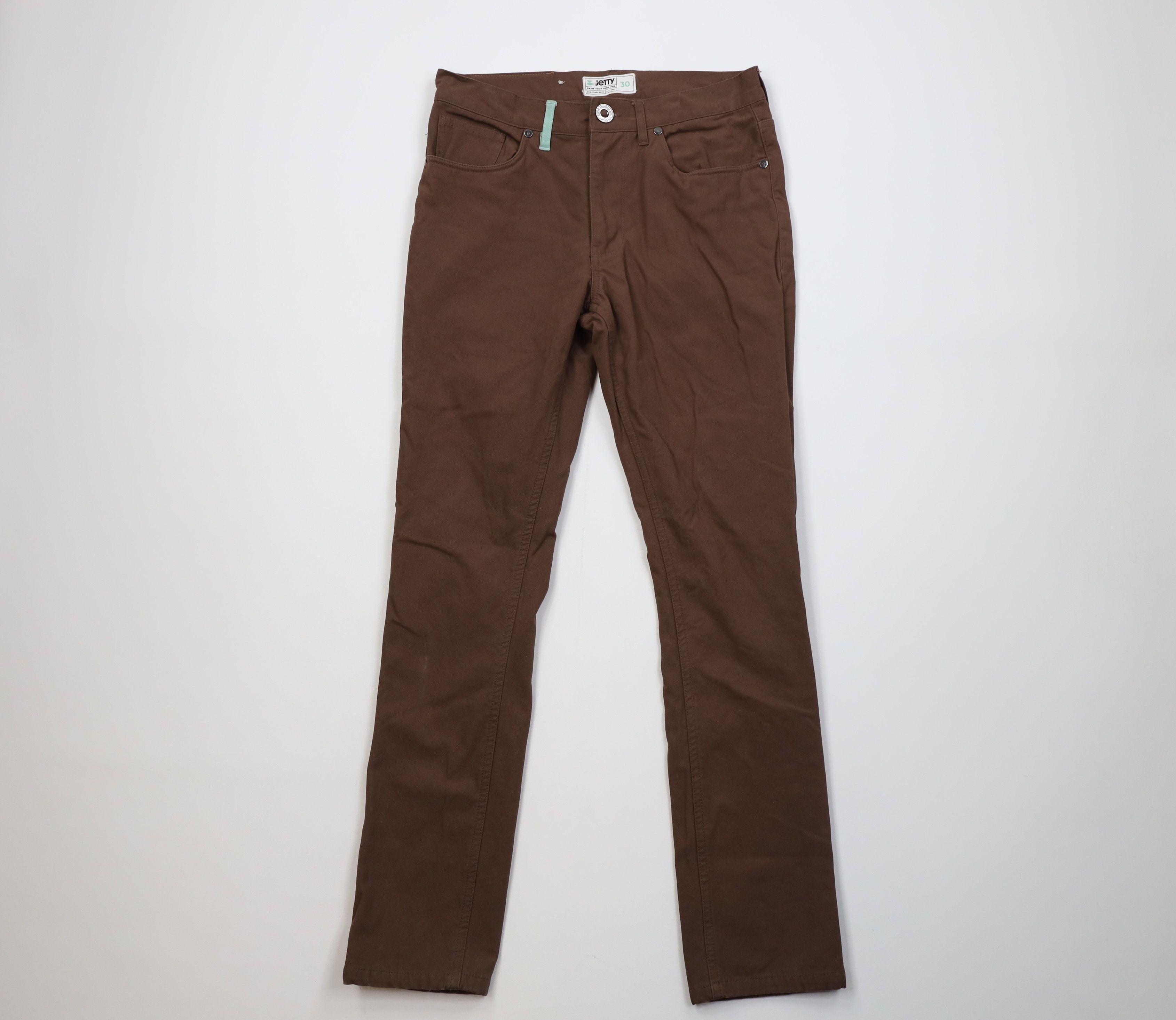 Vintage Jetty Mariner Flannel Lined Skinny Leg Canvas Pants Brown Size US 30 / EU 46 - 1 Thumbnail