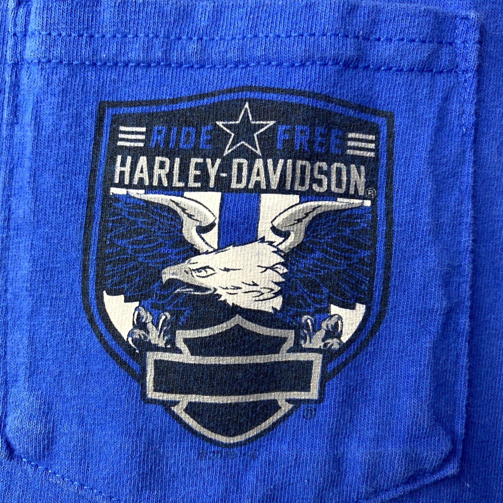 Harley Davidson VINTAGE Harley-Davidson T Shirt Moose Head Y2K Pocket Tee XL Blue Mens XLT Big & Tall Size US XL / EU 56 / 4 - 5 Thumbnail