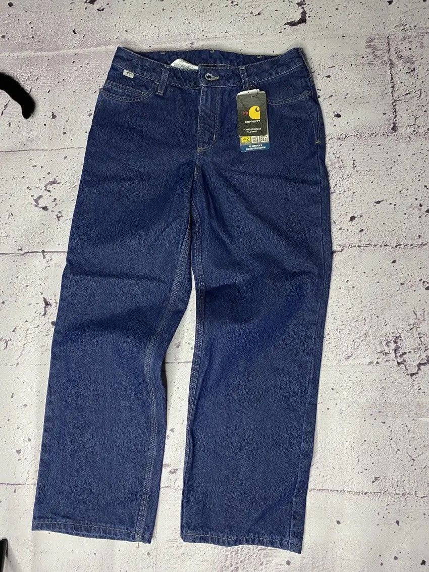 Carhartt Women’s Y2K Carhartt FR Thrashed Denim Carpenter Jeans Size 28" / US 6 / IT 42 - 5 Thumbnail