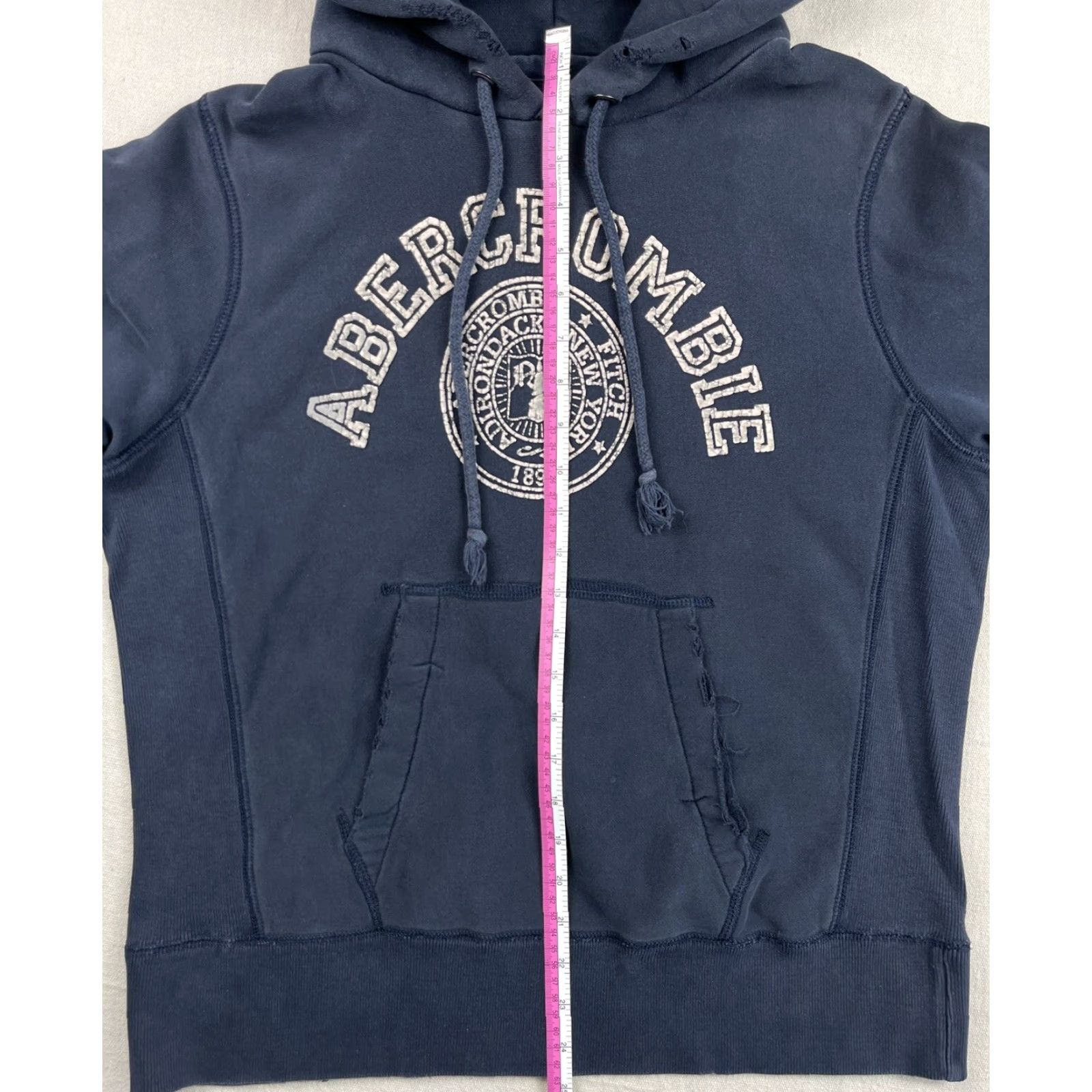 Abercrombie & Fitch VINTAGE Abercrombie & Fitch Hoodie Pullover Mens Small Blue NY Adirondacks Embroidered Size US S / EU 44-46 / 1 - 7 Thumbnail