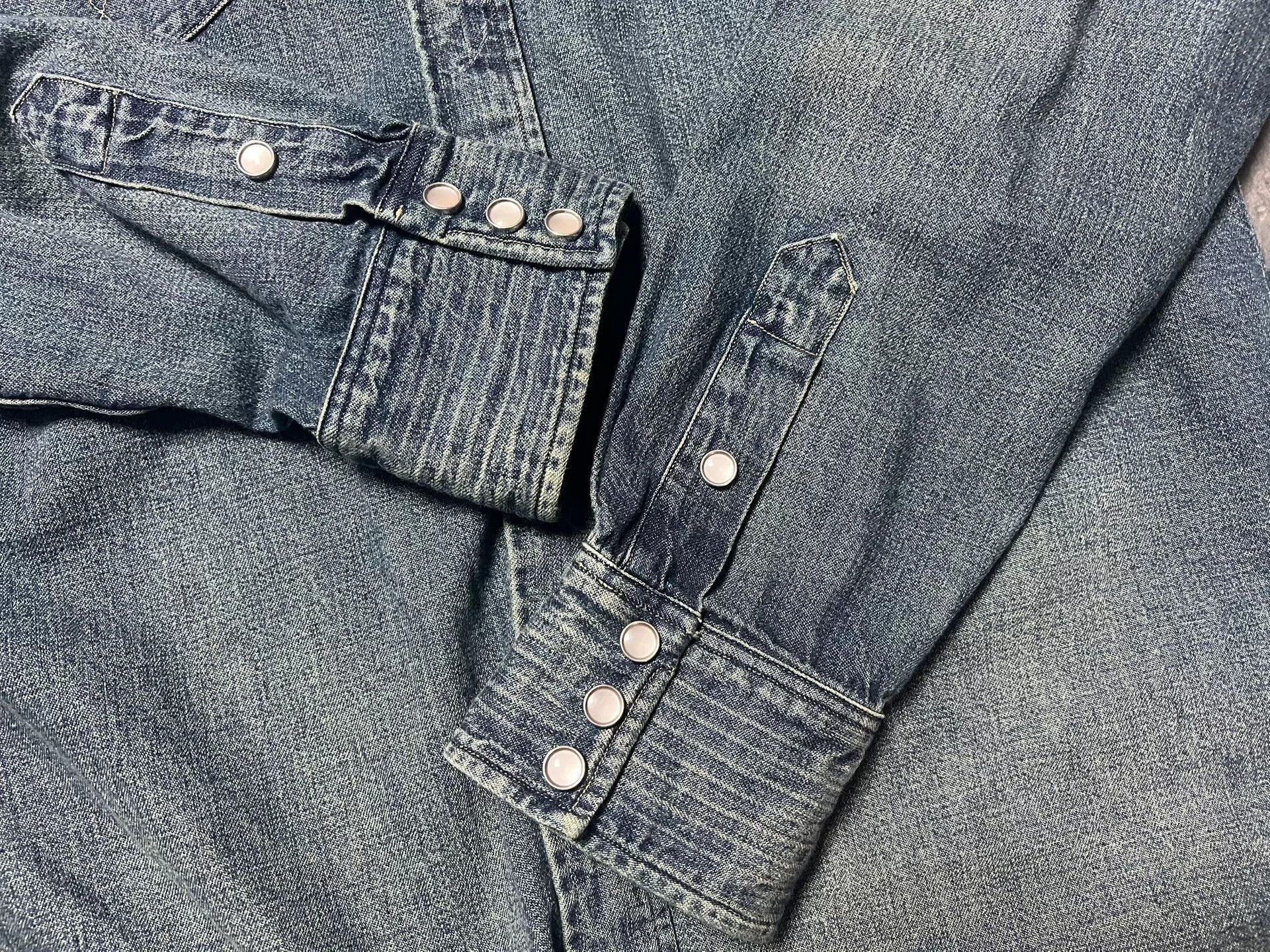 RRL Ralph Lauren denim long sleeve western shirt Size US M / EU 48-50 / 2 - 4 Thumbnail
