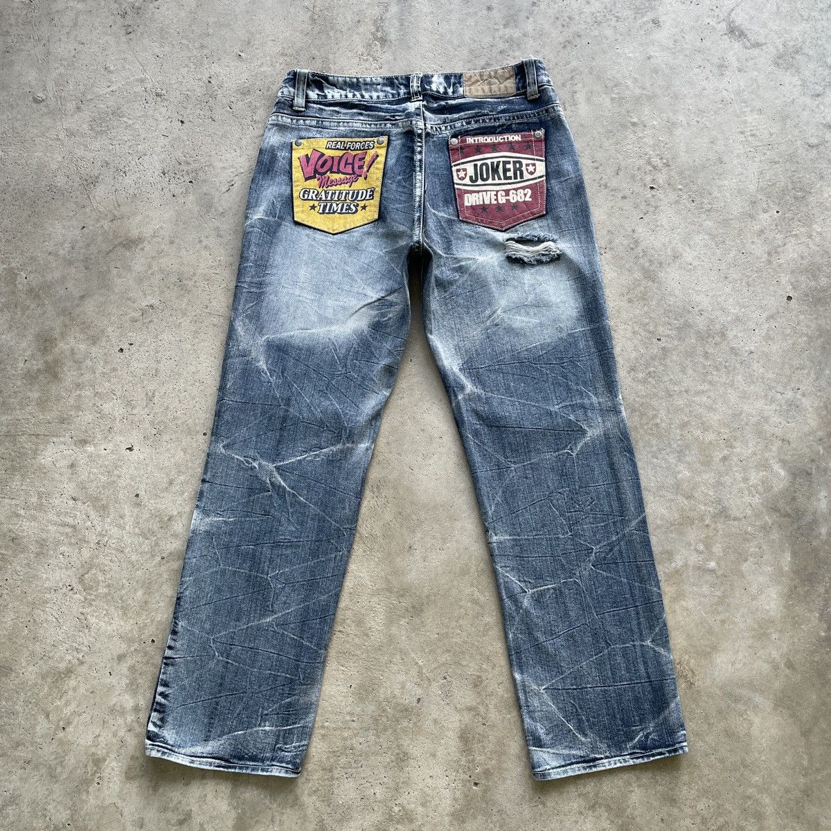 Japanese Brand Vintage Japan Ripped Jeans Faded Distressed Denim Pants RARE Size US 34 / EU 50 - 2 Thumbnail