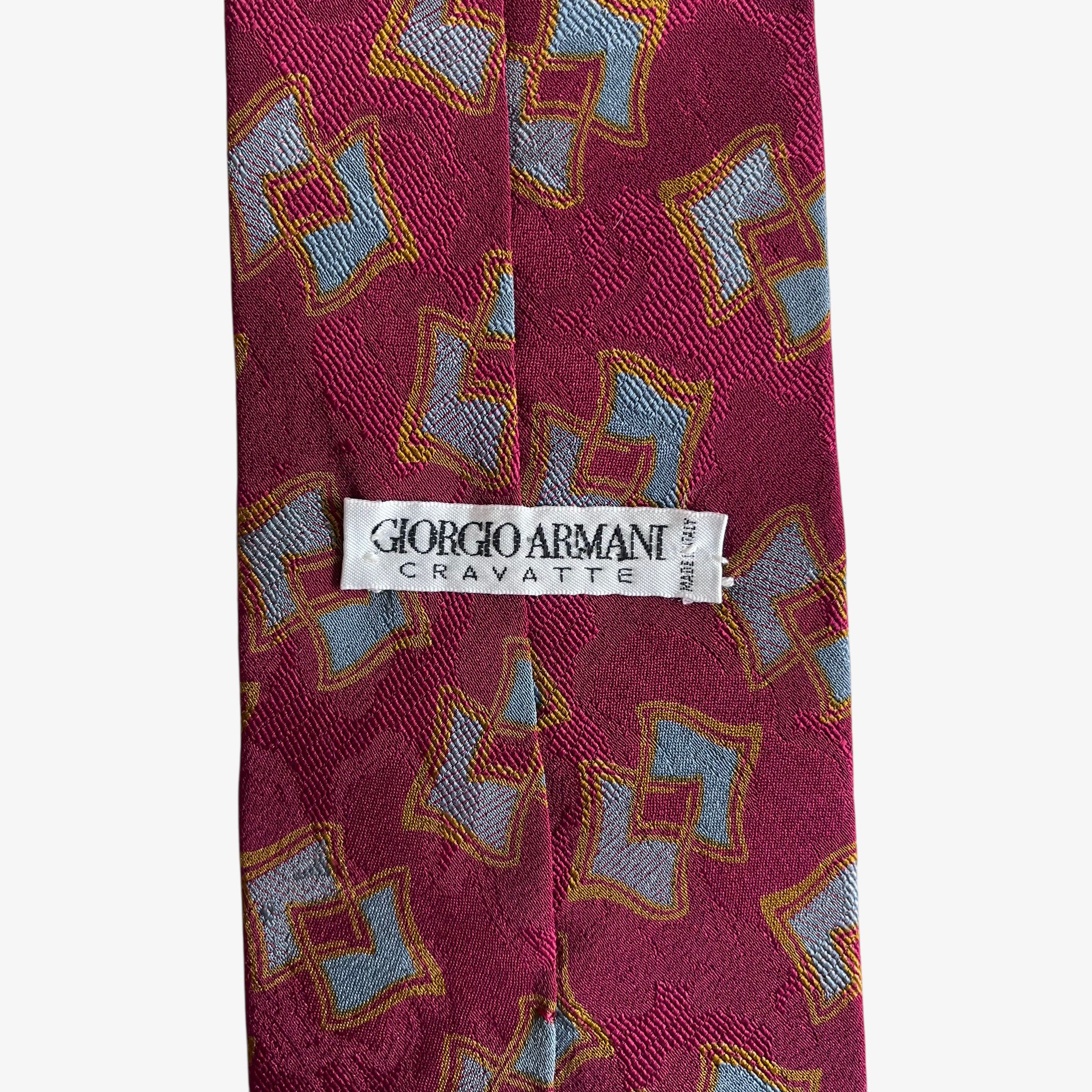 Giorgio Armani Vintage 90s Giorgio Armani Geometric Abstract Print Silk Tie Size ONE SIZE - 2 Thumbnail
