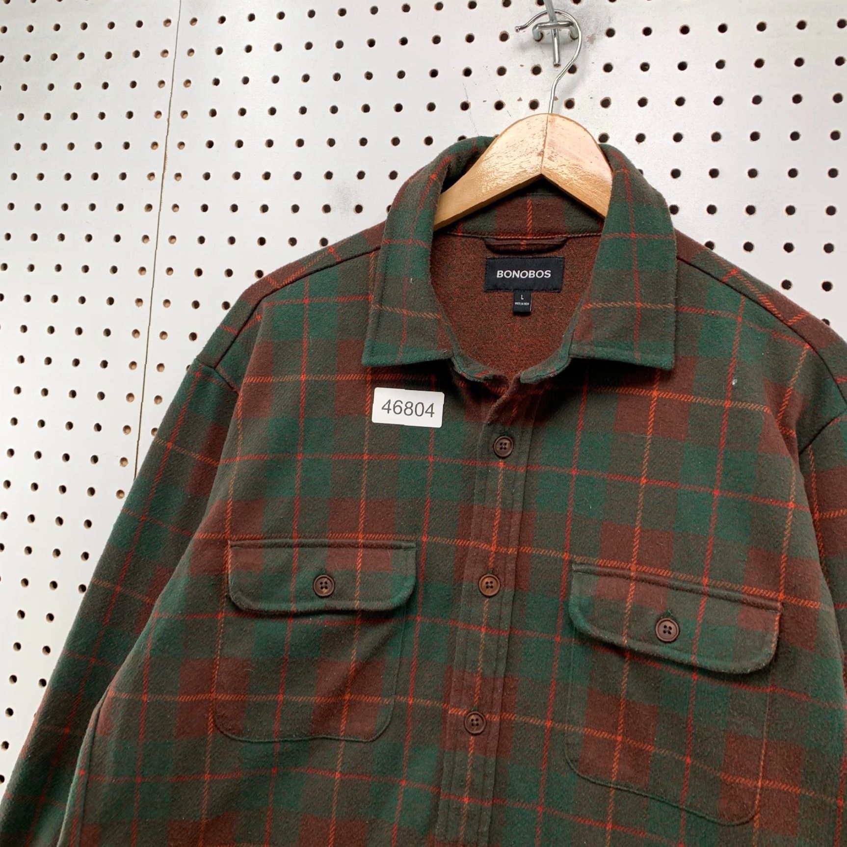Bonobos Bonobos Button Shirt Jacket Mens Large Green Plaid Flannel Sportsman Shacket Size US L / EU 52-54 / 3 - 4 Thumbnail