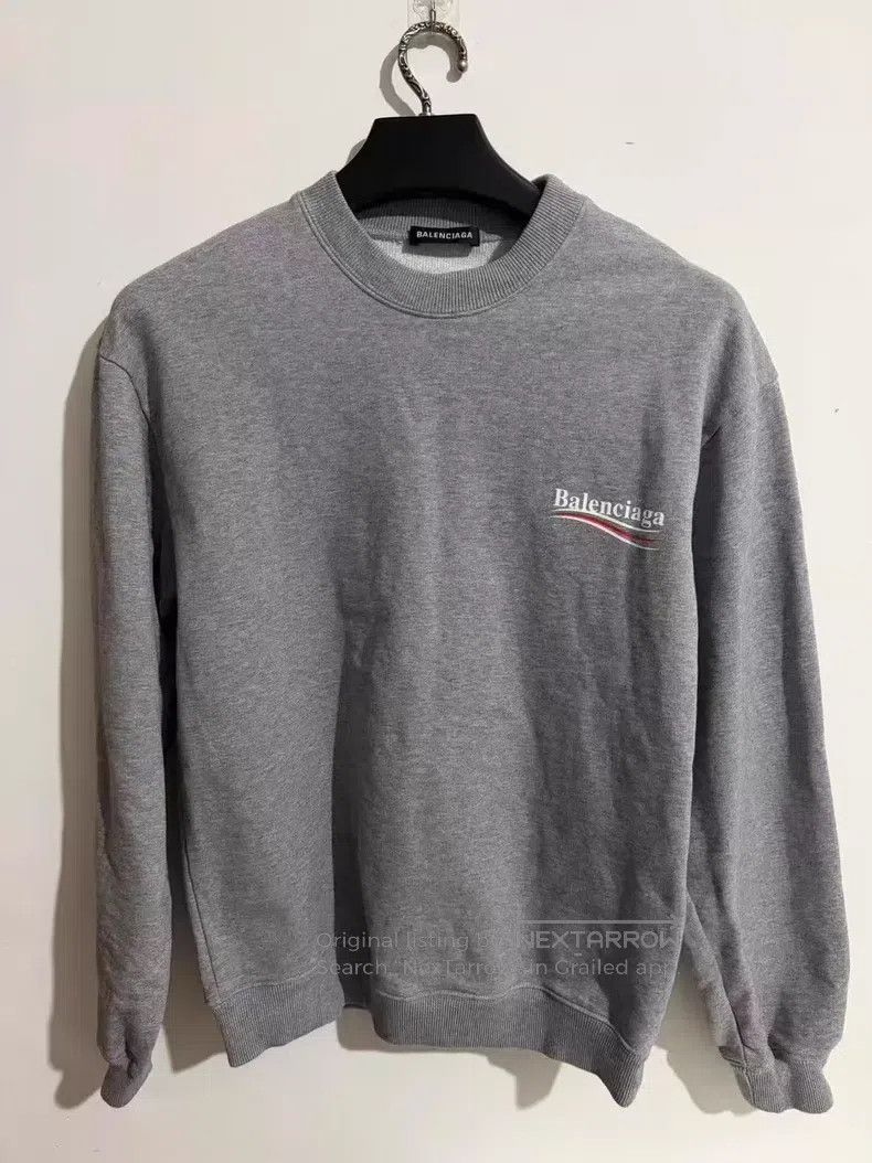 Balenciaga Balenciaga Grey Coke Long Sleeve Sweatshirt Size US S / EU 44-46 / 1 - 1 Thumbnail