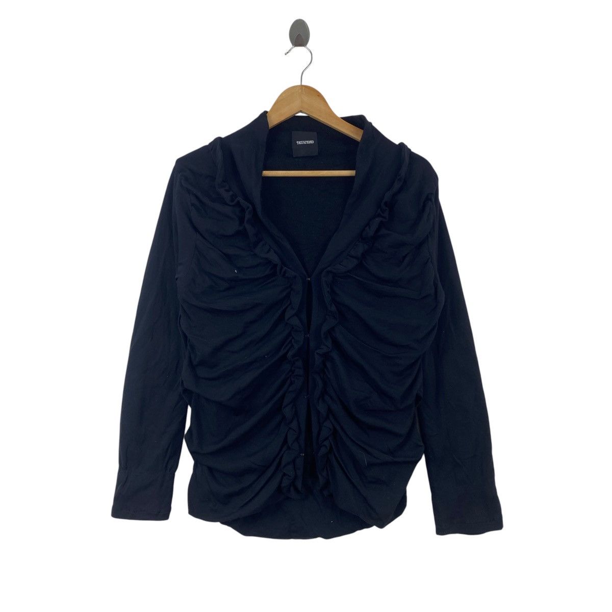 Other FXUNITOMO Ruffle Ruched Knit Cardigan Long Sleeve Gothic Size S / US 4 / IT 40 - 1 Thumbnail
