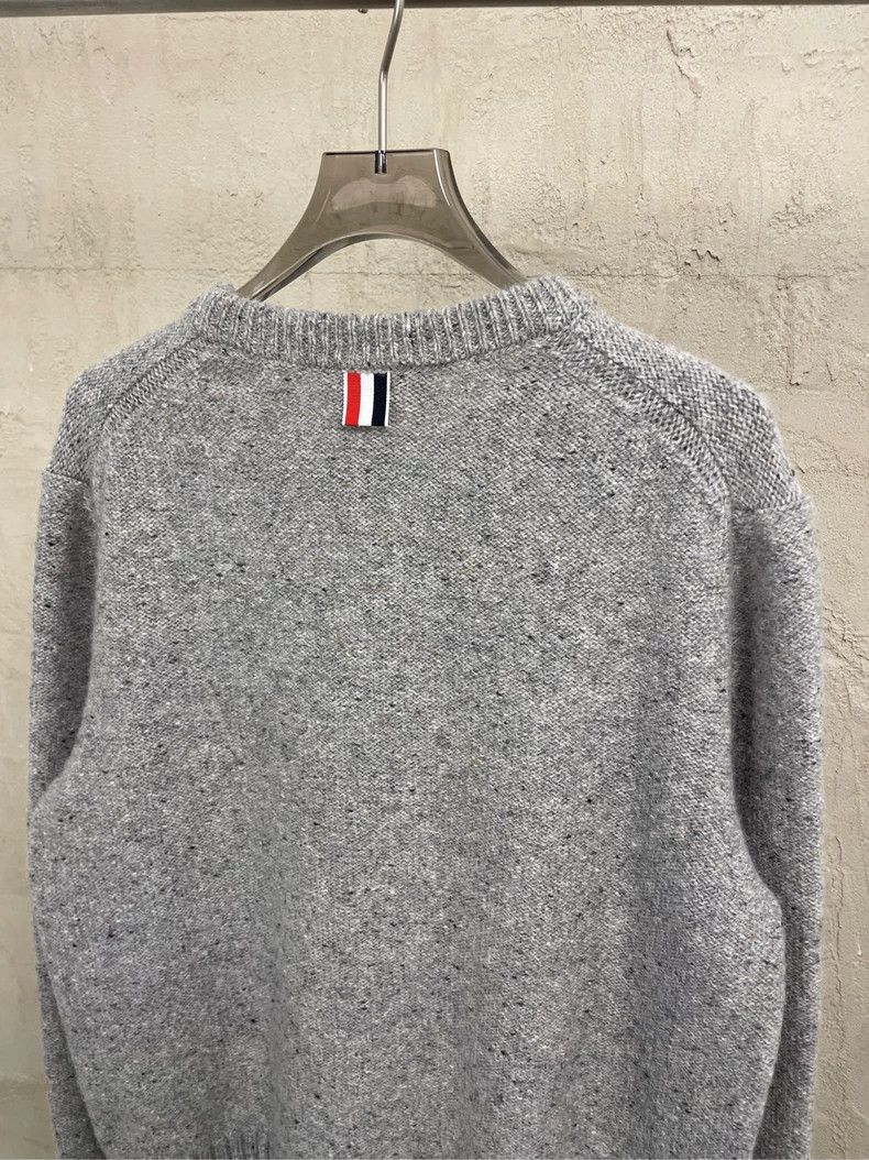 Thom Browne Thom browne Gray four-striped round-neck wool horsehair swe Size US M / EU 48-50 / 2 - 4 Thumbnail