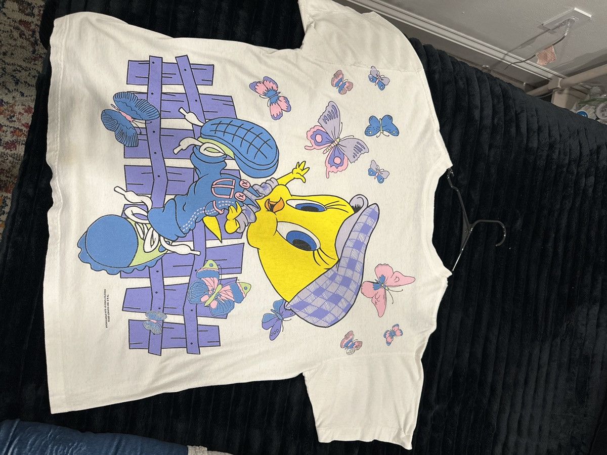 Warner Bros Vintage Looney Tunes Tweety Butterfly T-Shirt Size US L / EU 52-54 / 3 - 2 Thumbnail