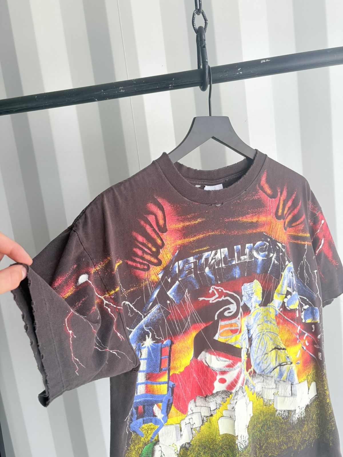 Band Tees Thrashed Metallica AOP Sun Faded Distressed ERD GRUNGE WCC Size US XL / EU 56 / 4 - 3 Thumbnail