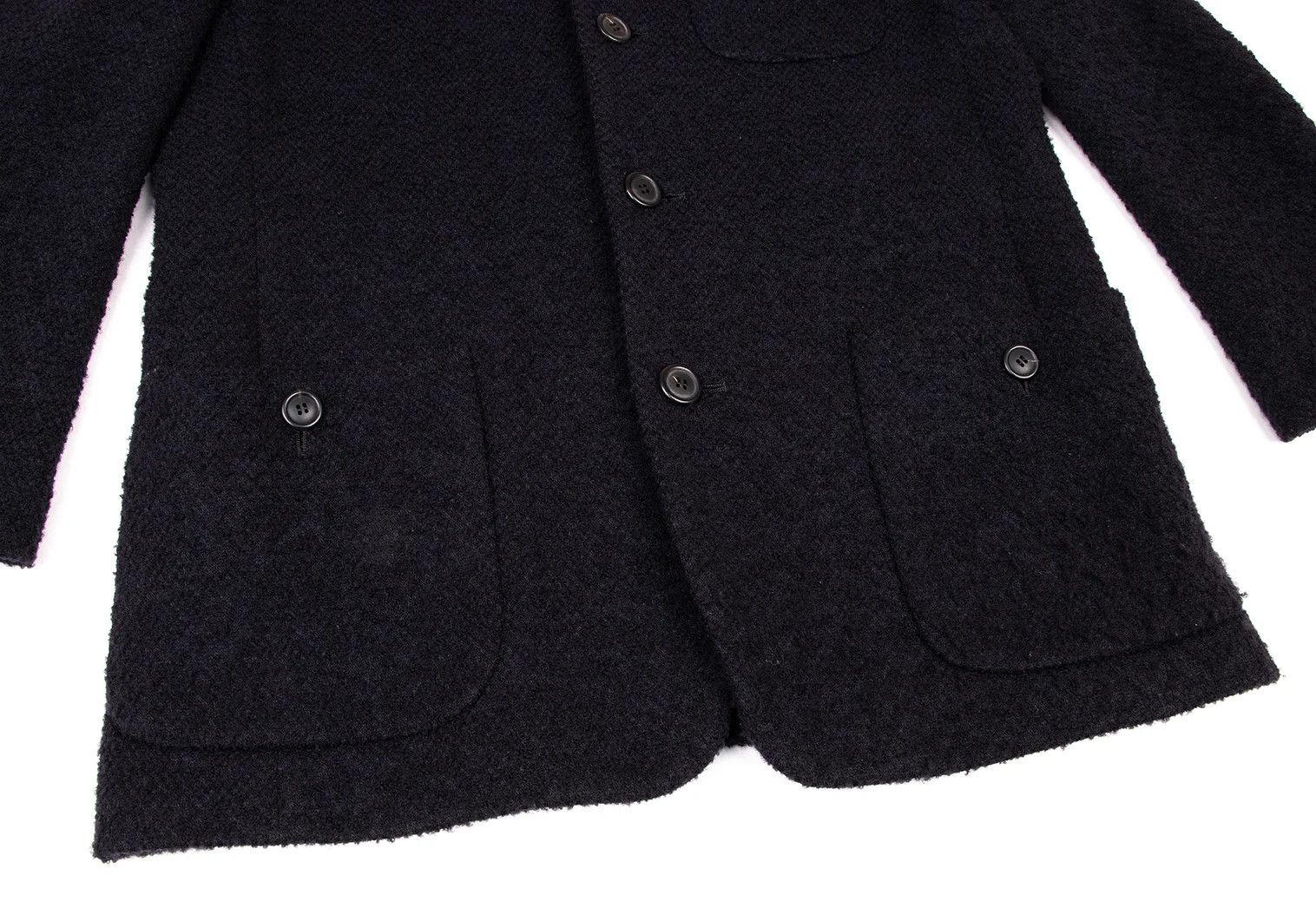 Issey Miyake Wool Pilling Design Stand Collar Jacket in Dark Purple M Size US M / EU 48-50 / 2 - 10 Thumbnail