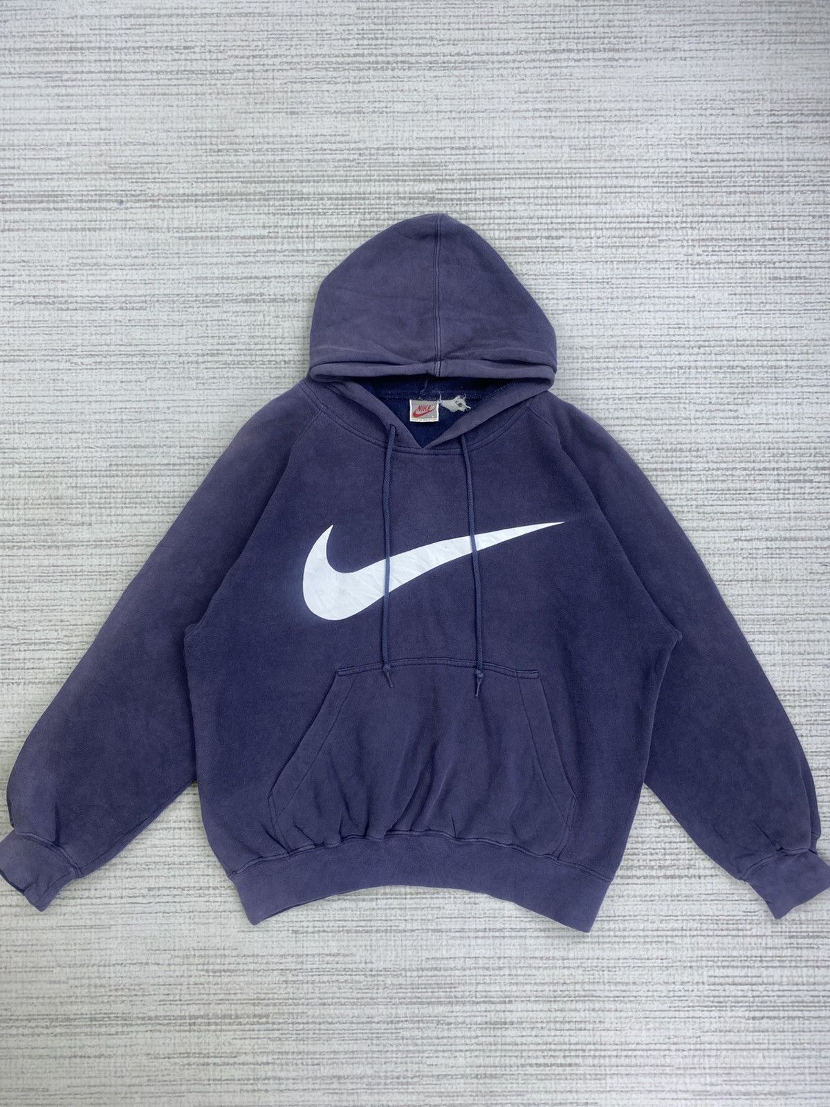 Nike × Vintage Vintage Nike 90's Big Swoosh Faded Hoodie Size US L / EU 52-54 / 3 - 1 Thumbnail