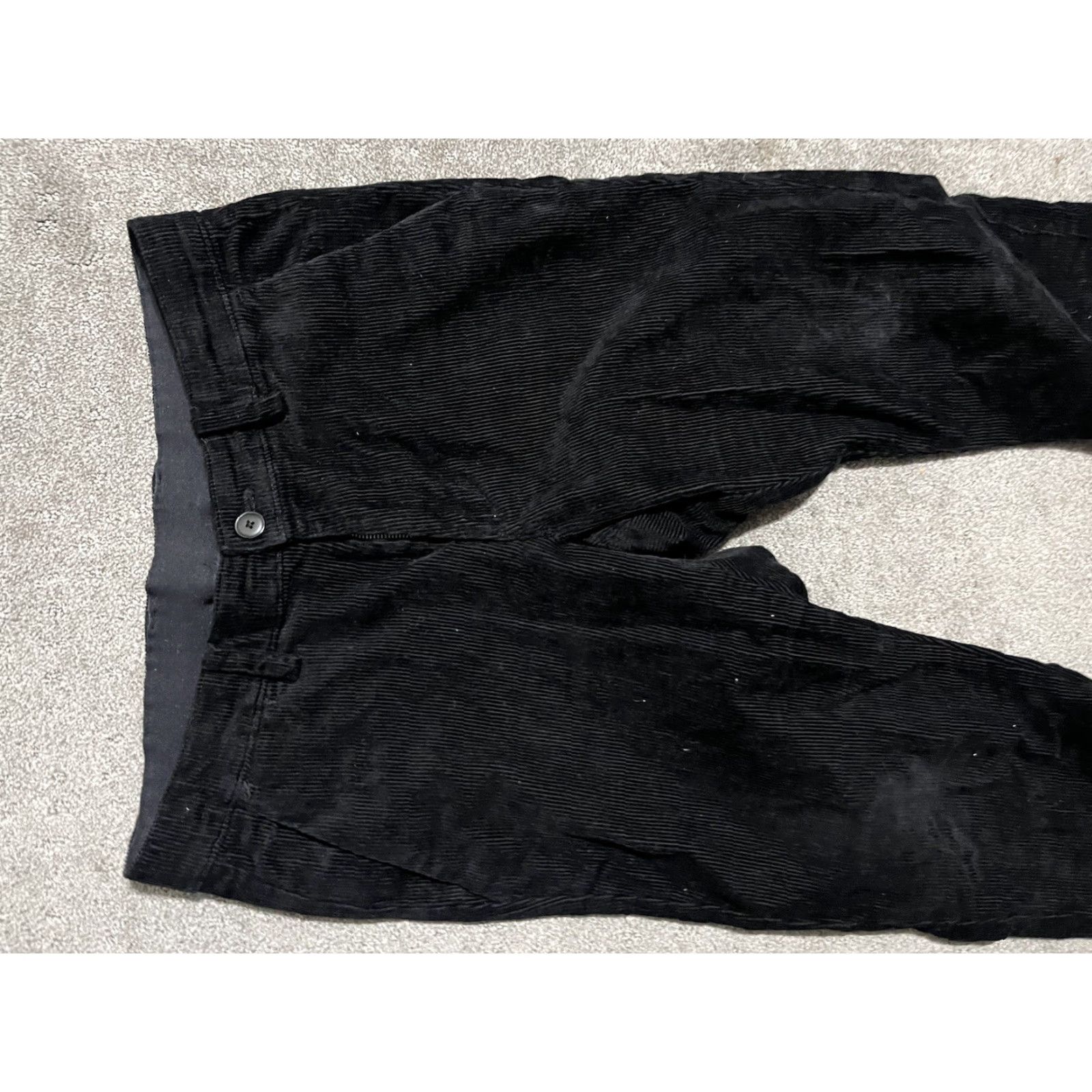 Mango MNG Men's Slim-Fit Drawstring Corduroy Trousers SZ 30 Black Size US 30 / EU 46 - 4 Thumbnail